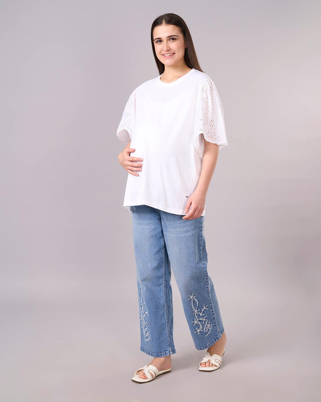 Maternity Clothing  Denim Solid Blue