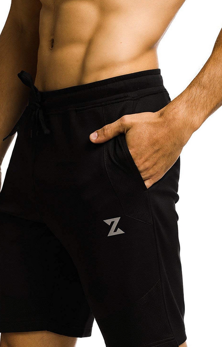 Azani | Black Solid Activewear Shorts 4