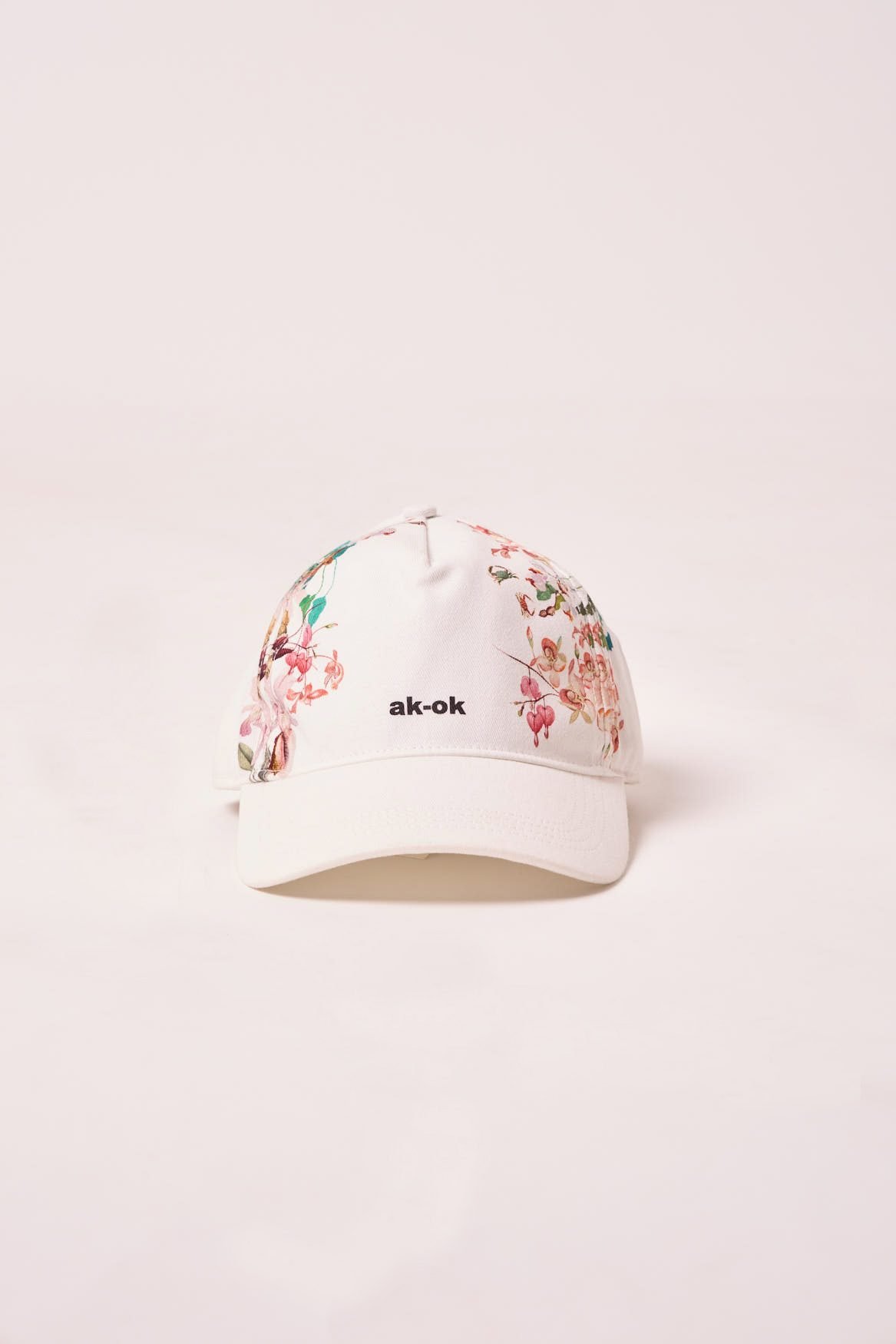 AK-OK FLORAL WHITE COTTON CAP