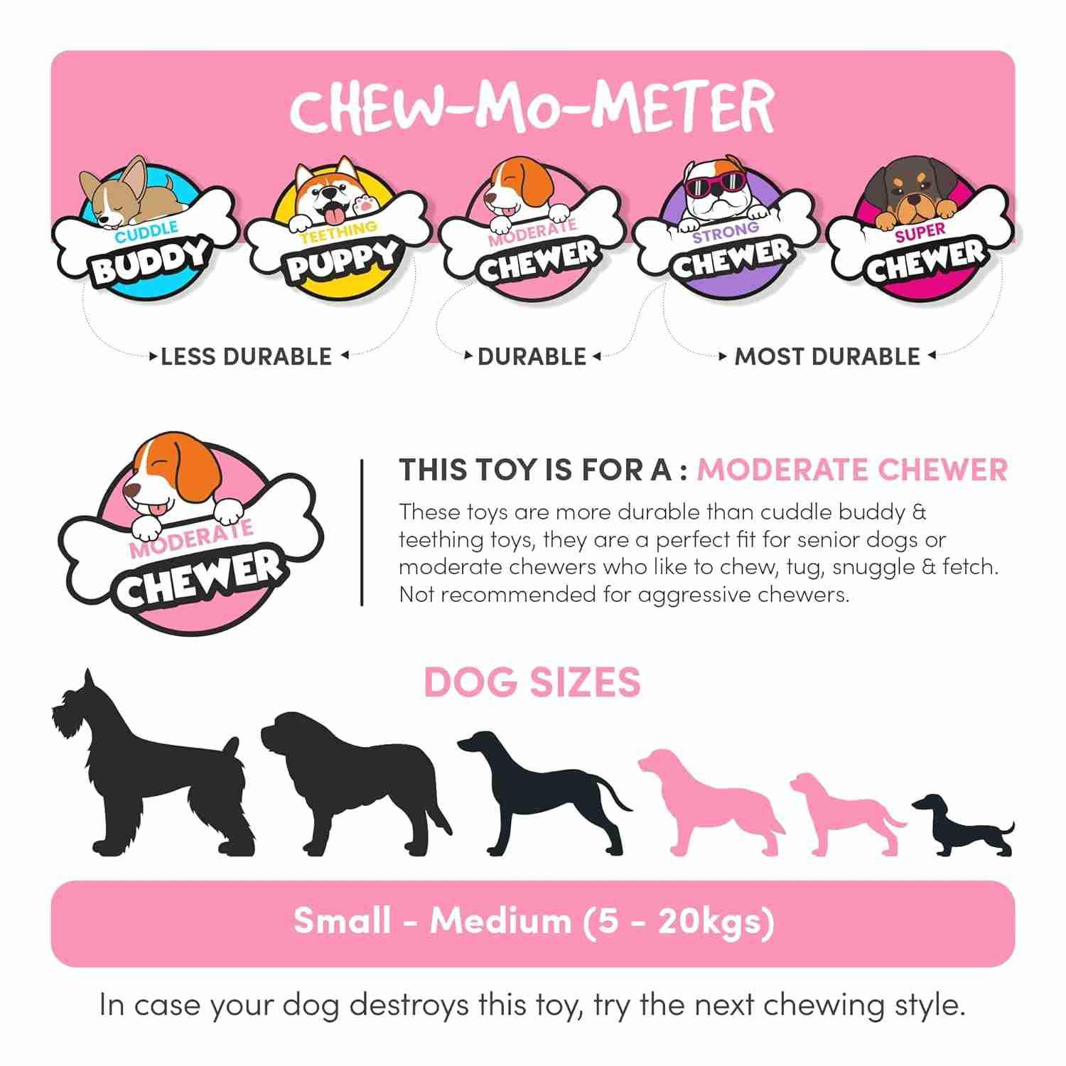 Barkbutler Fofos Pink Flower Crinkle Rope Toy for Dogs