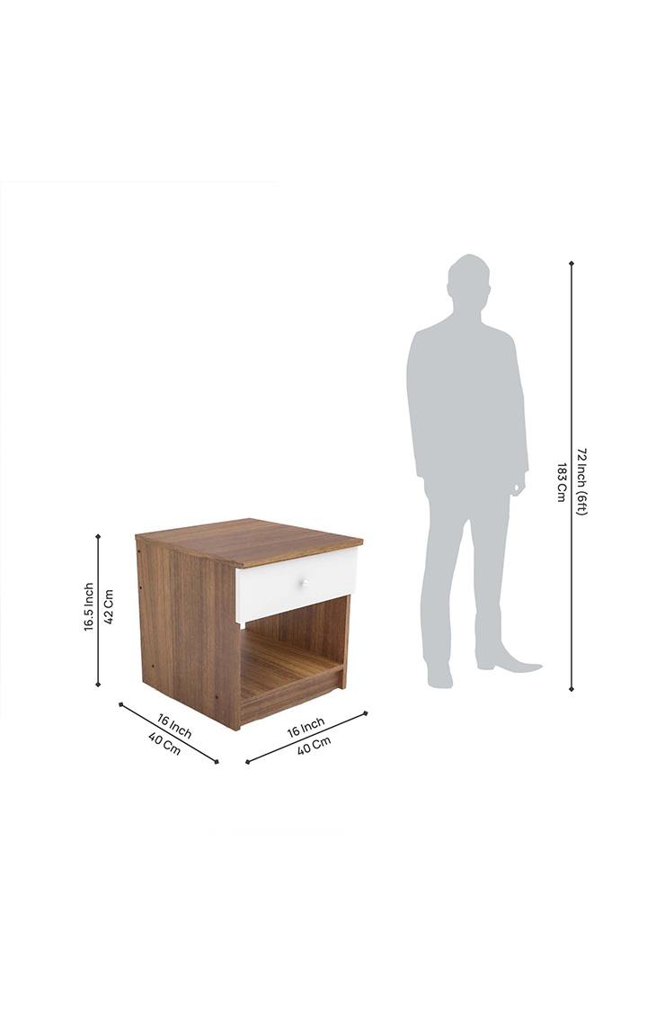 neudot Dallas BST Engineered Wood Side Table - Leon Teak (DIY)