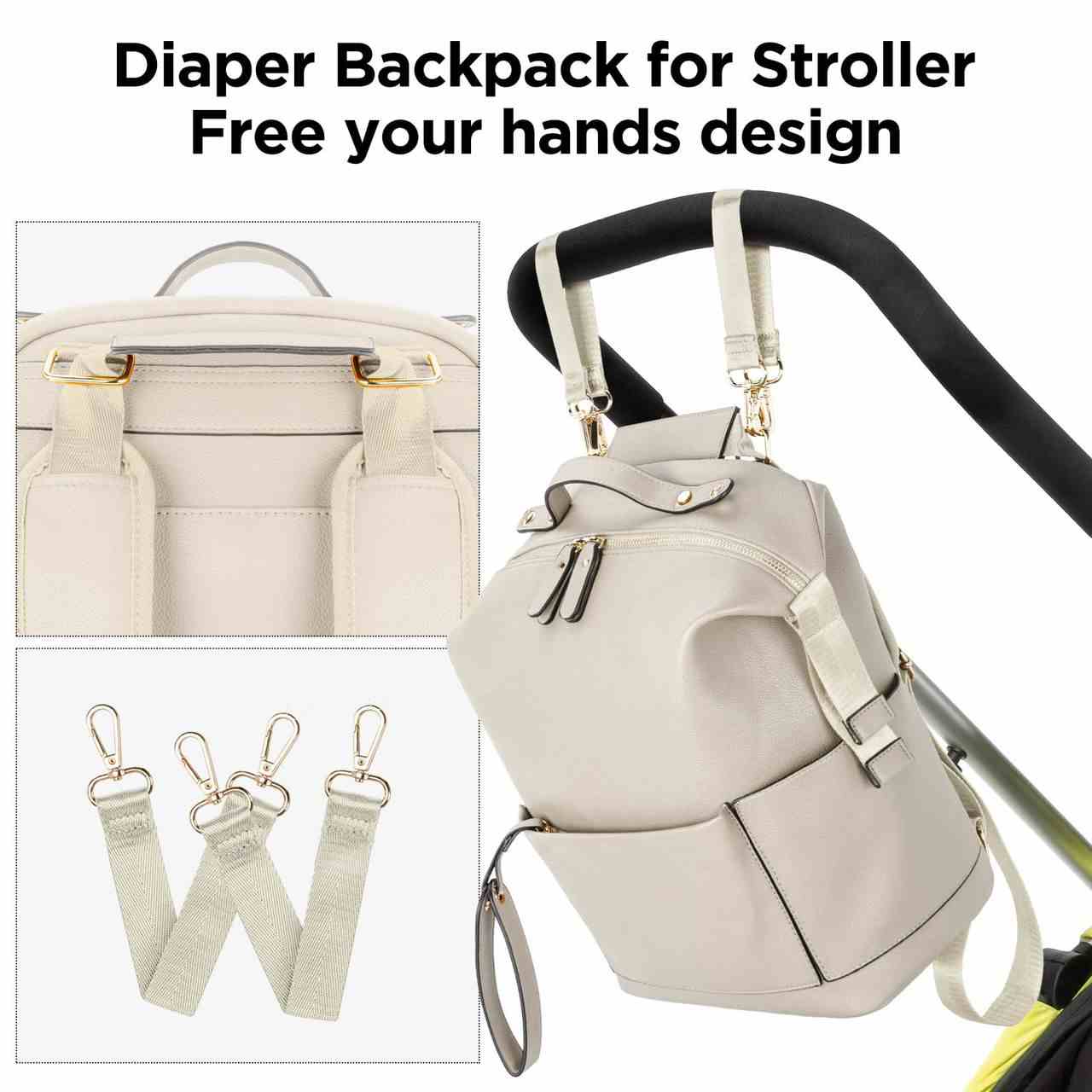 Pearl Luxe Leather Diaper Bag