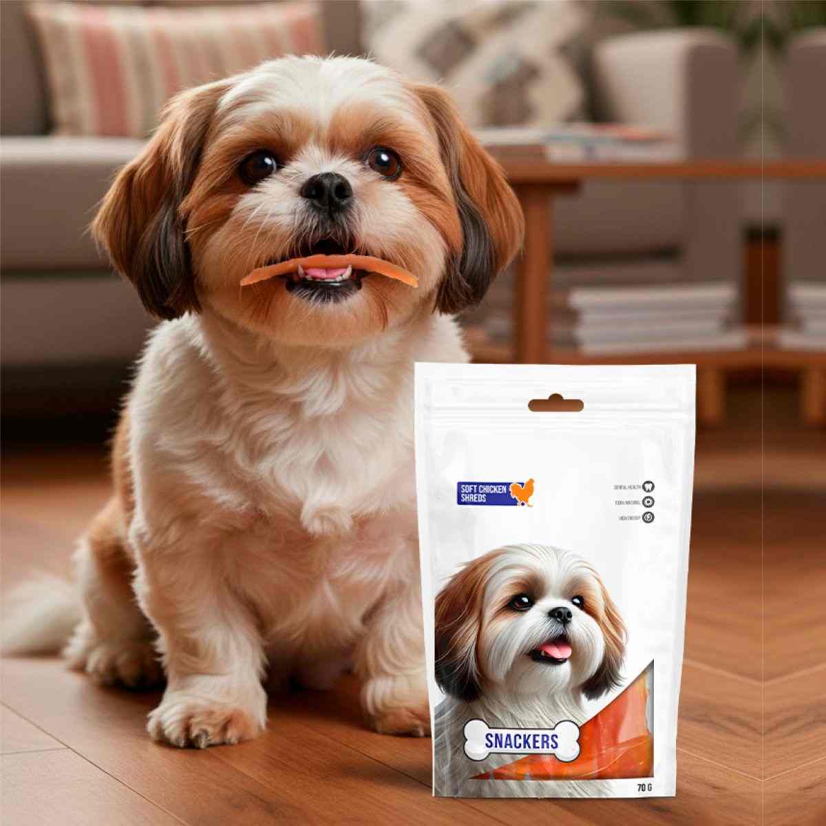 Snackers Soft Chicken Shreds Dog Treats, 70g