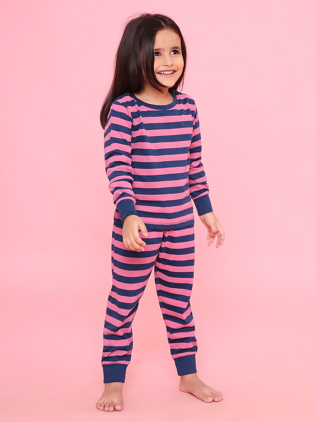 Girls- 2 piece printed cotton jogger lounge set