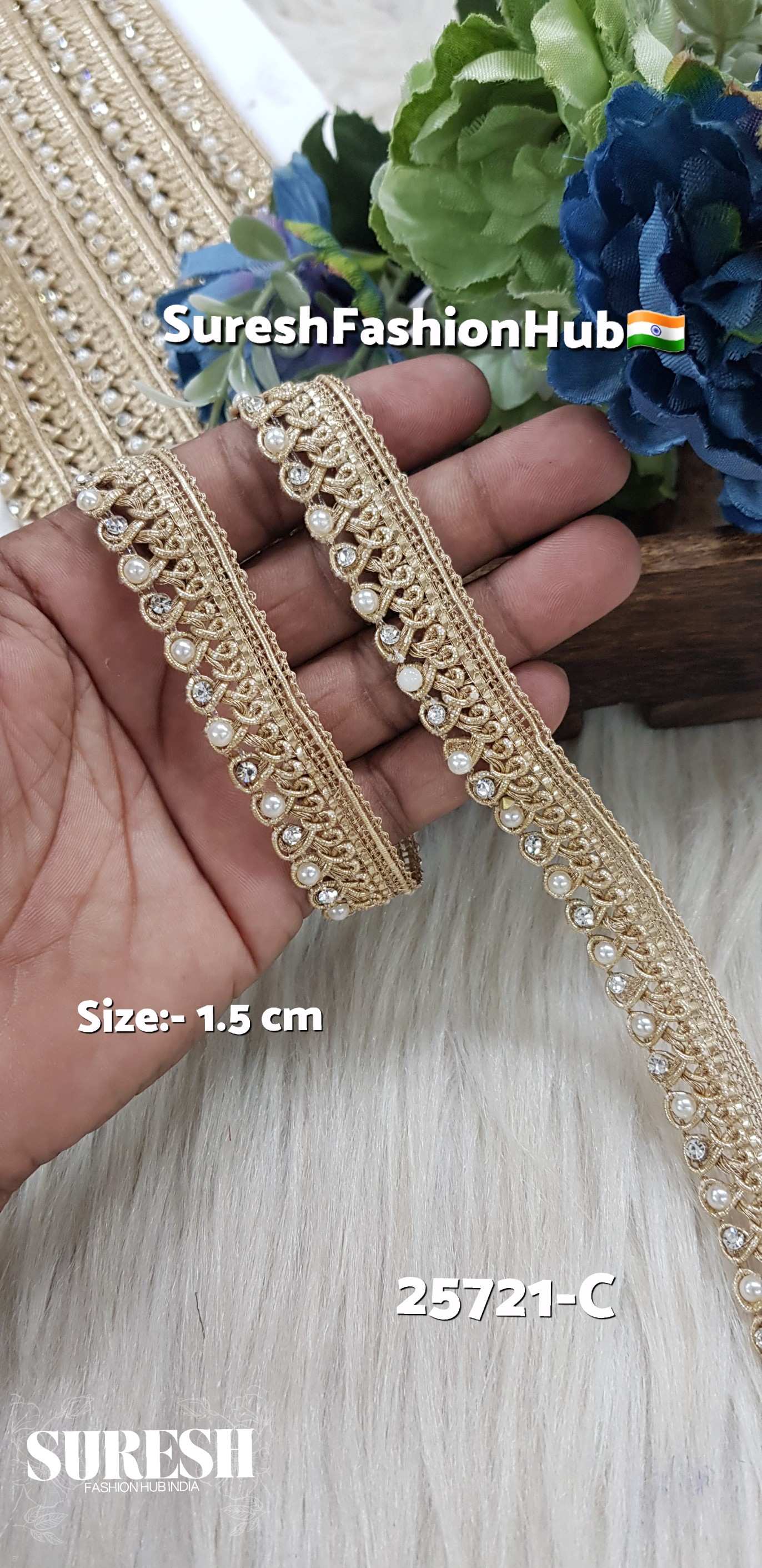 Pearl Dori Diamond Jhalar Lace