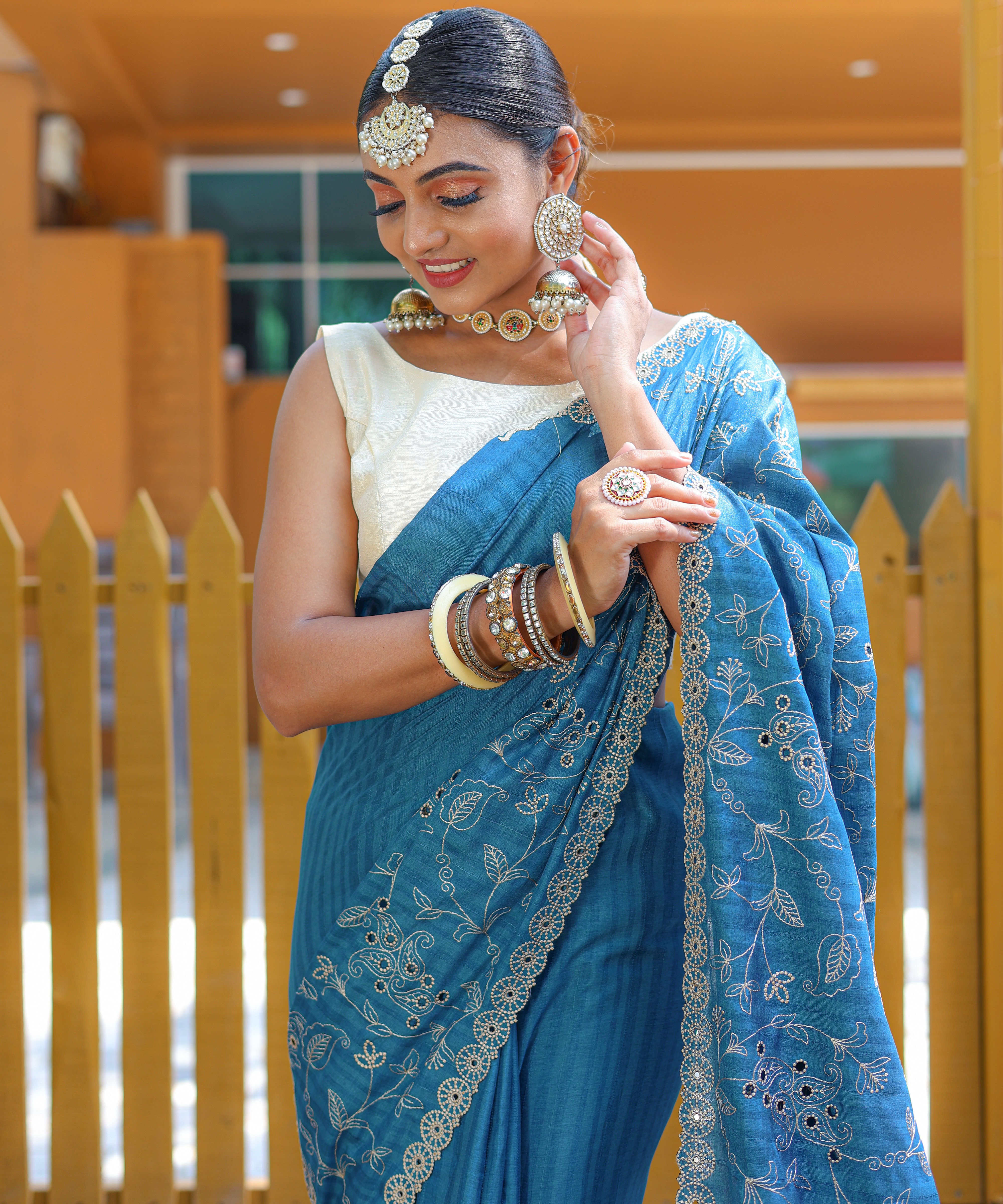 Women's Aaisha Blue Pure Soft Silk Saree