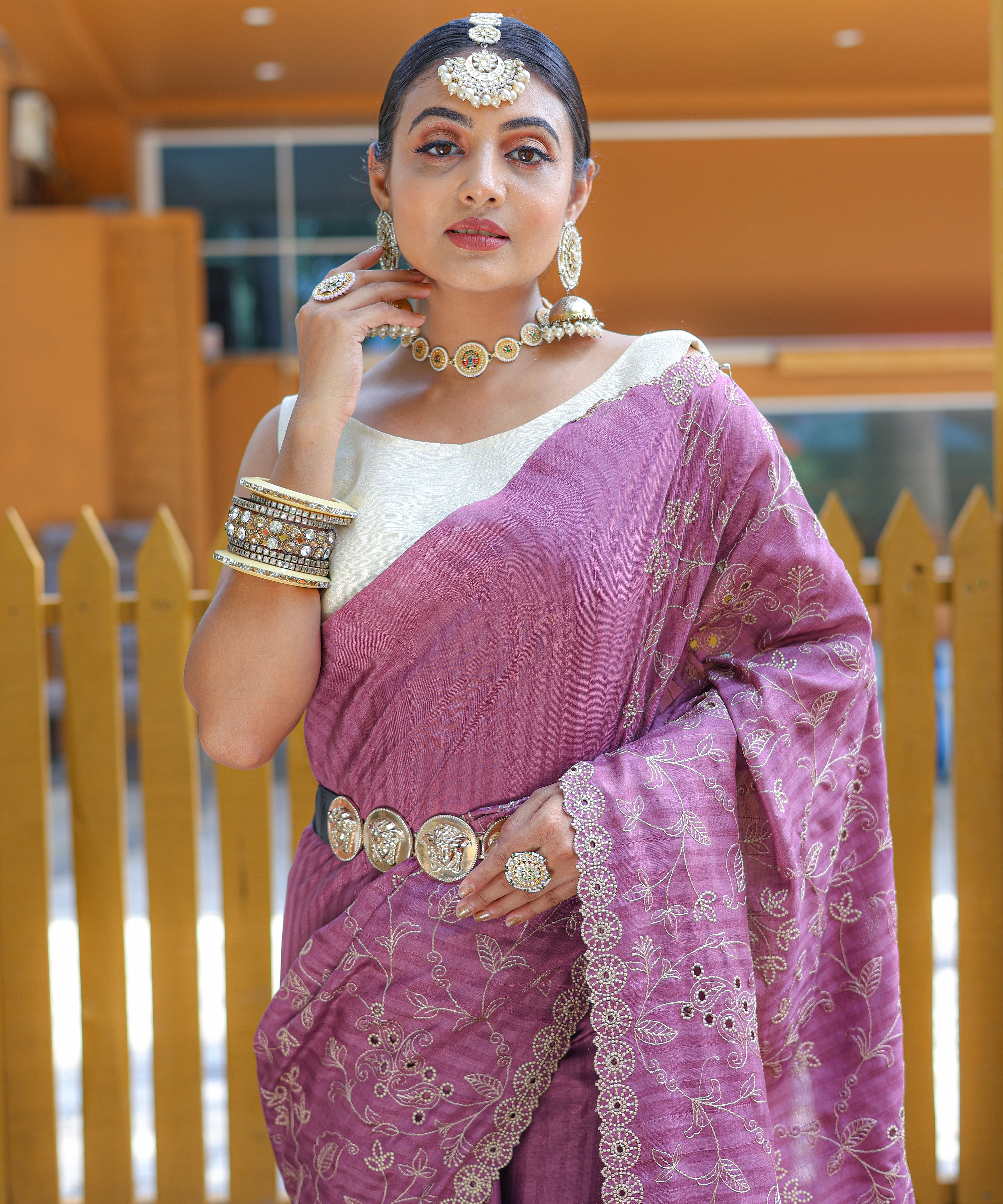 Women's Aaisha Lavender Pure Soft Silk Saree