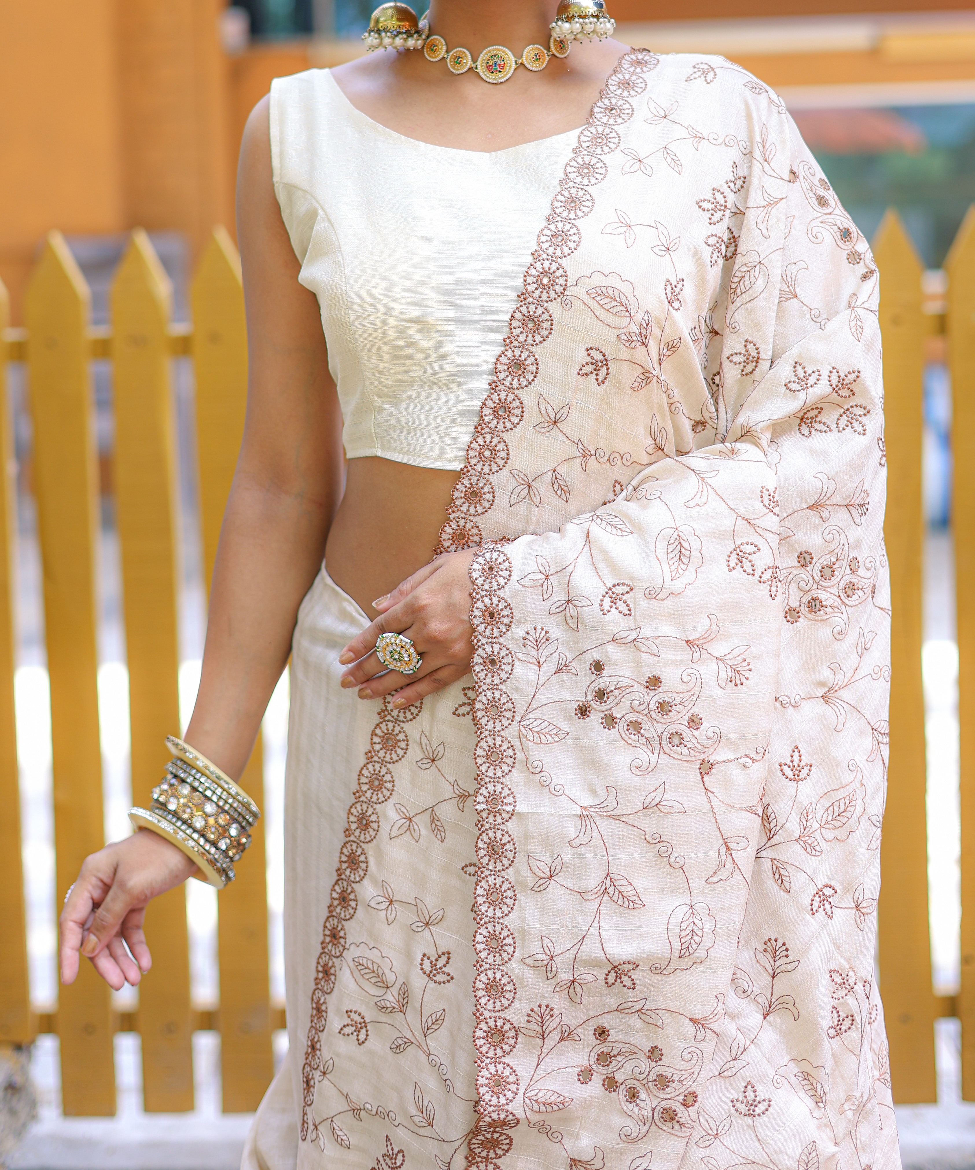 Women's Aaisha White Pure Soft Silk Saree
