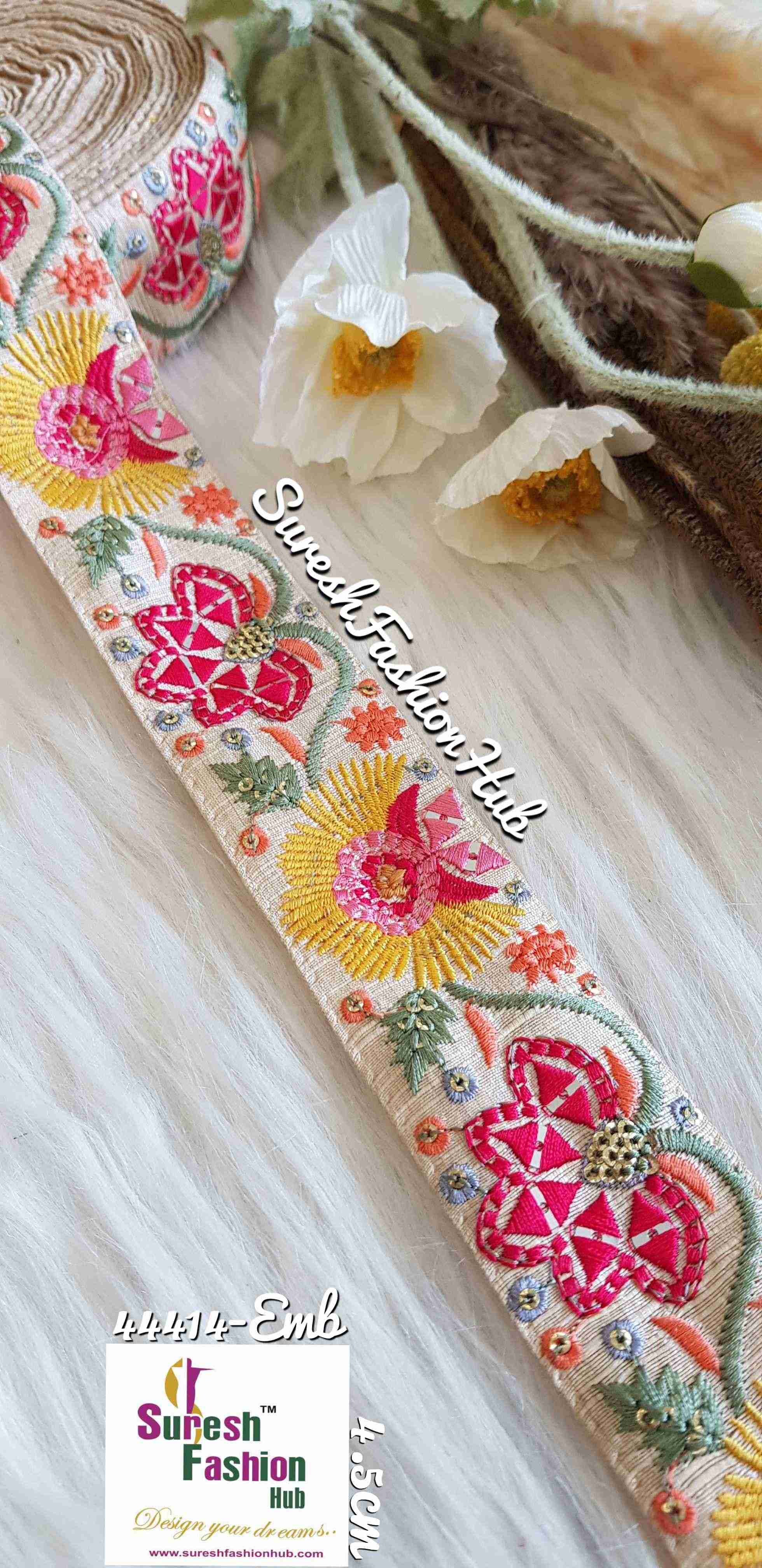 Yellow Threaded Dream Embroidered Trim