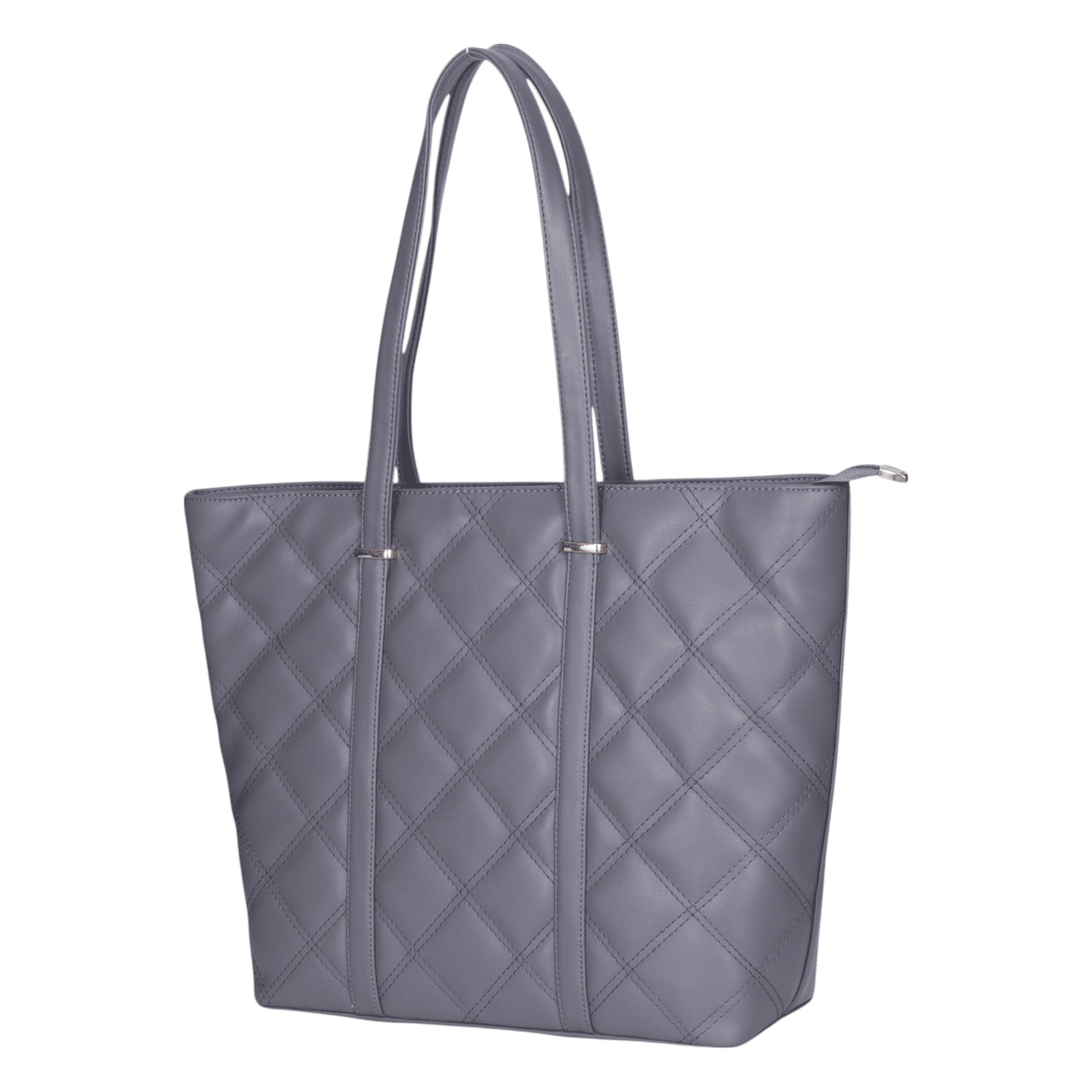 Ninaa Rossie Grey Quilted Tote Bag