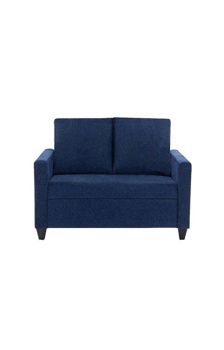 neudot Saya Sofa for Living Room |2 Persons Sofa|Premium Fabric with Cushioned Armrest | Solid Wood Frame|2 Seater in Saya Blue Color
