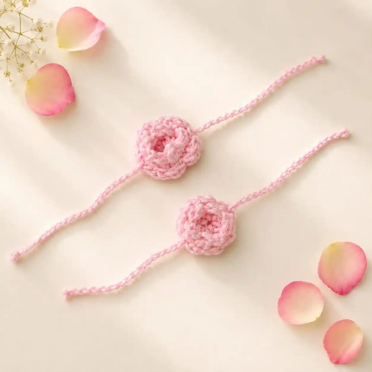 Pawsh Pet Crochet Pink Rose Rakhi for Dogs & Cats, 1 Pcs