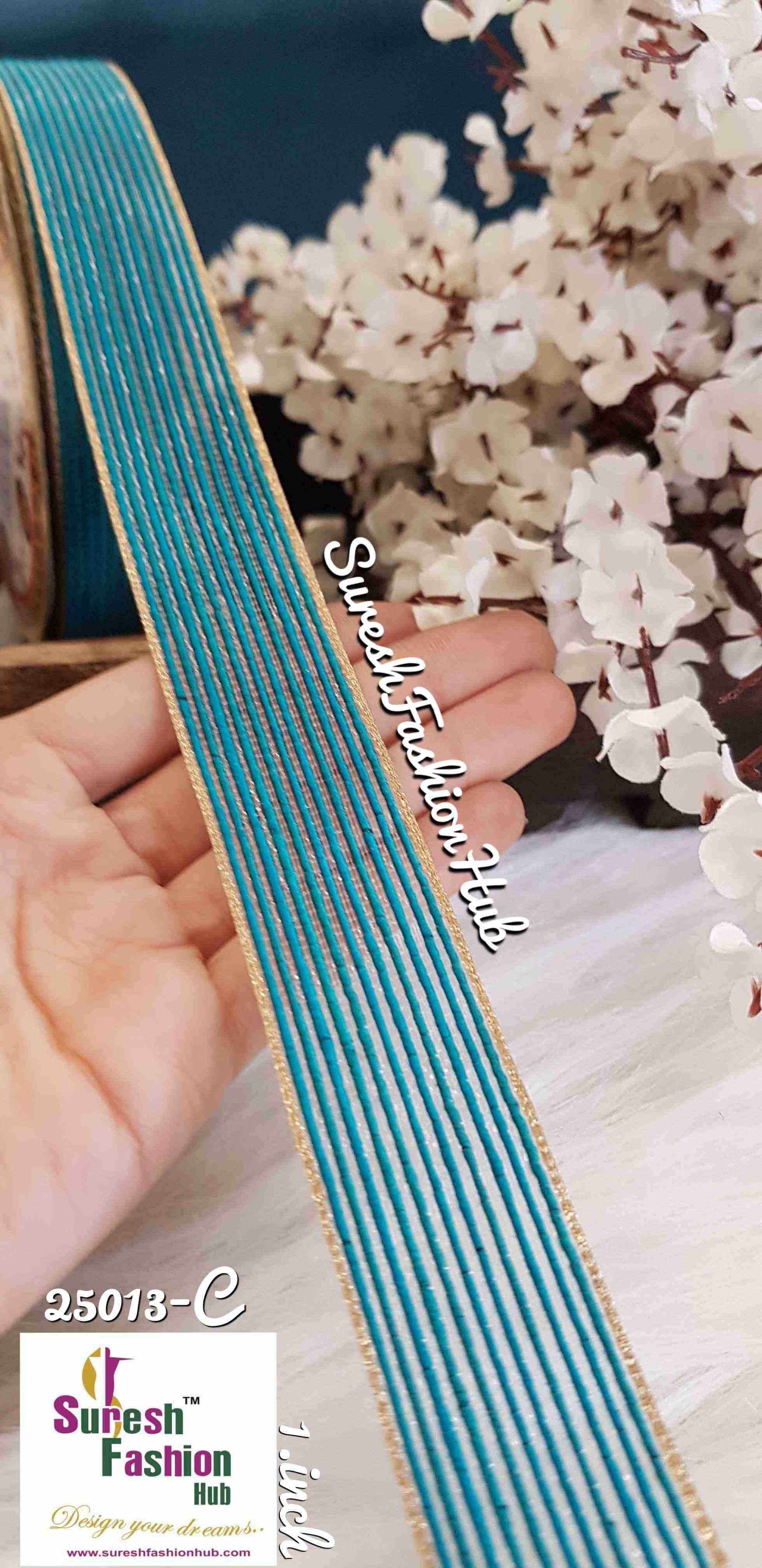 Teal Blue Color Decorative Thick Strap Trim
