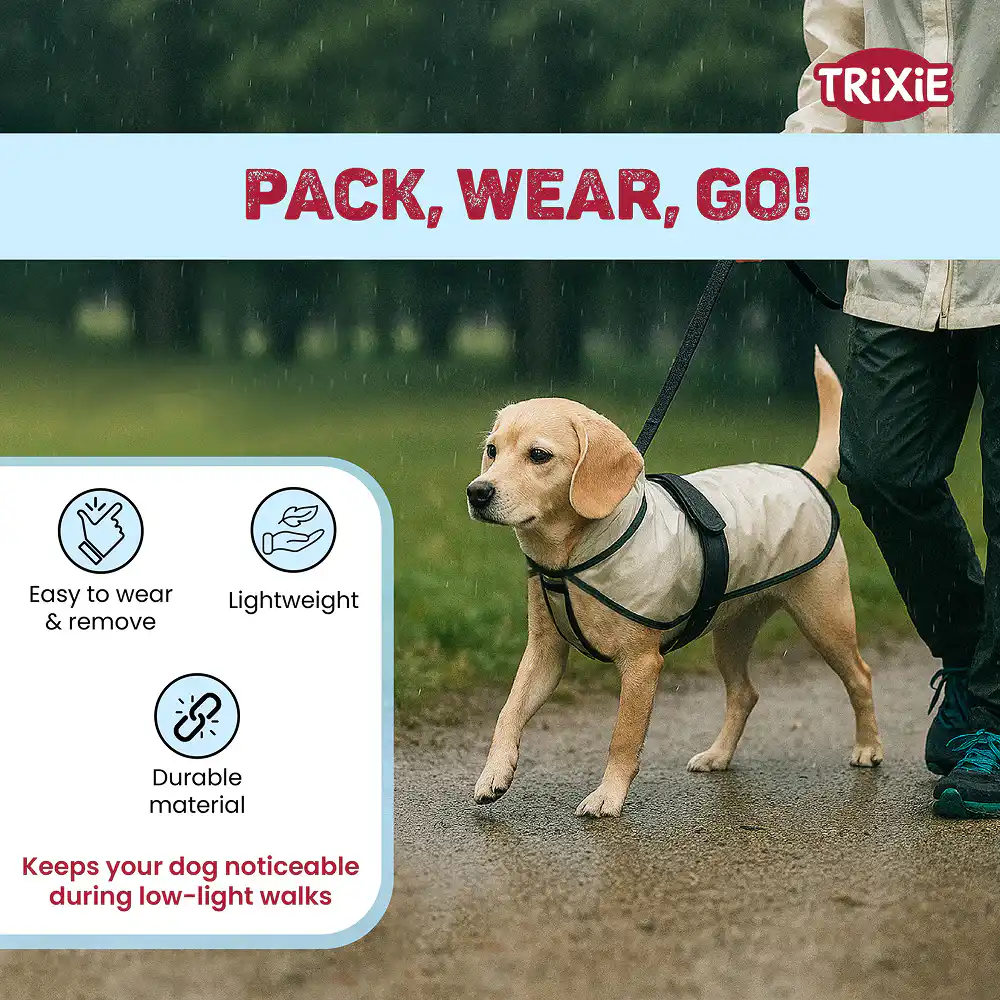 Trixie Piping Transparent Raincoat for Dogs