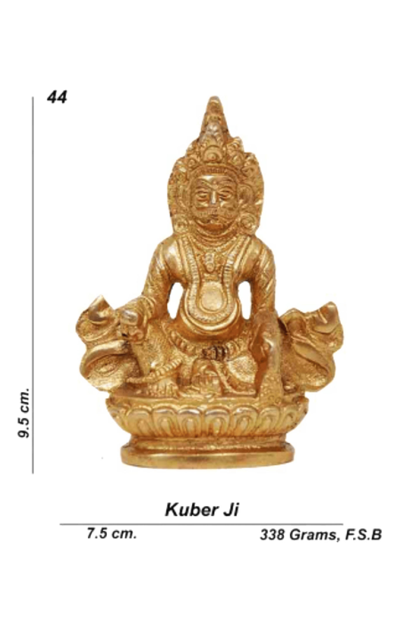 Shiv Ratan Kendra Shree Kuber Murti to Worship For Wealth Gain & Prosperity I Size - 9.5 CM X 7.5CM - Ashtdhatu Kuber Murti
