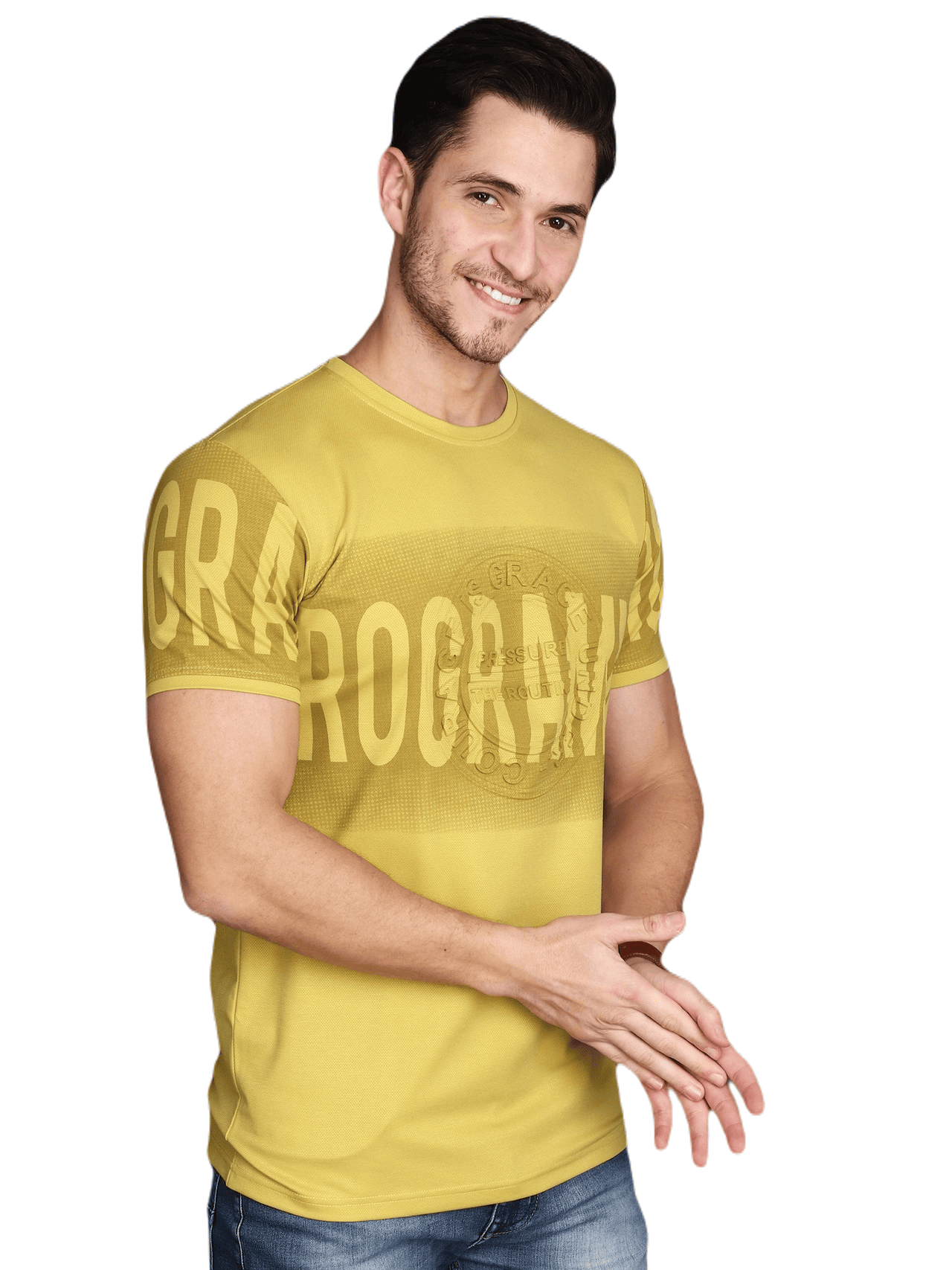 Albion Mens Jaini Yellow T-Shirt