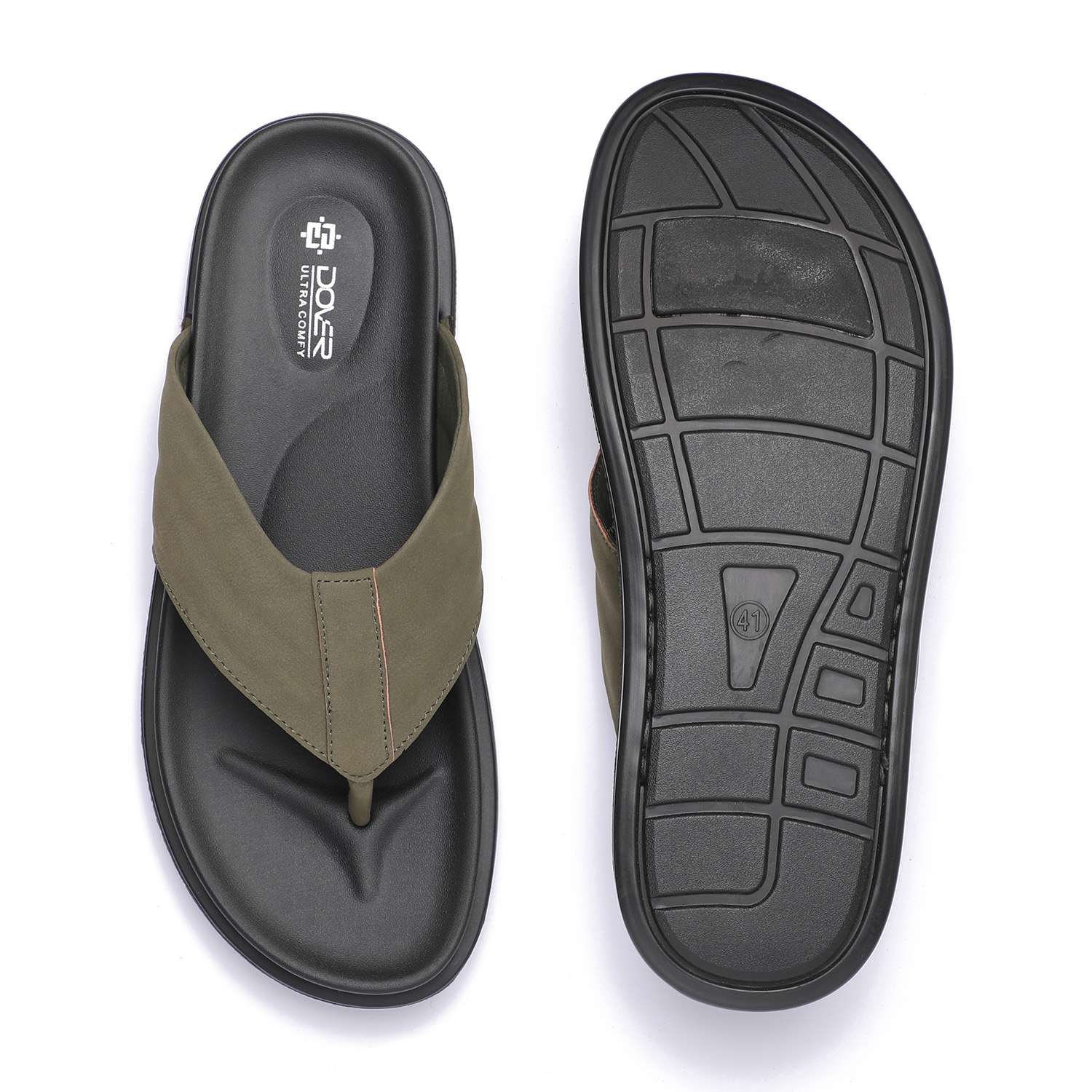 Olive Green Comfort Flip Flops For Men