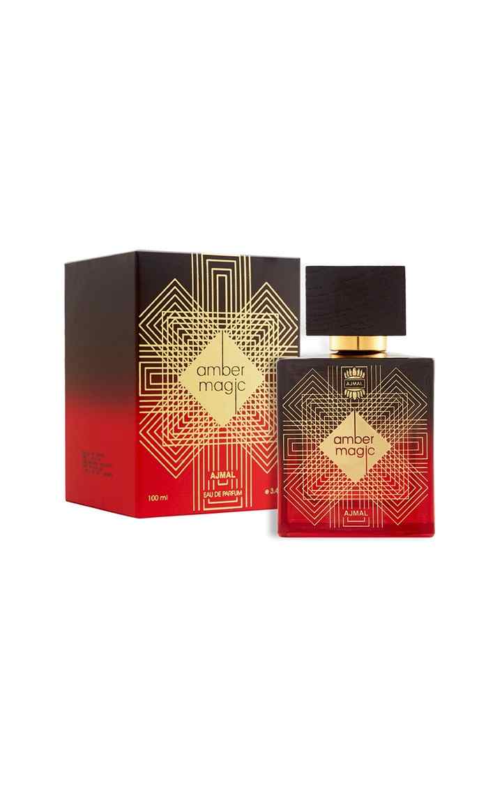 Ajmal Amber Magic EDP Perfume 100ml for Men and Asher Concentrated Perfume Oil Oriental Alcohol-free Attar 12ml for Unisex