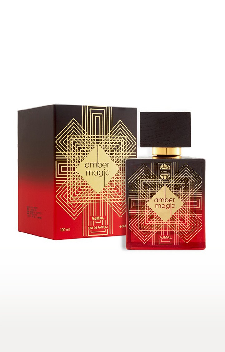 Ajmal Amber Magic EDP Perfume 100ml for Men and Aurum Concentrated Perfume Oil Fruity Alcohol-free Attar 10ml for Women
