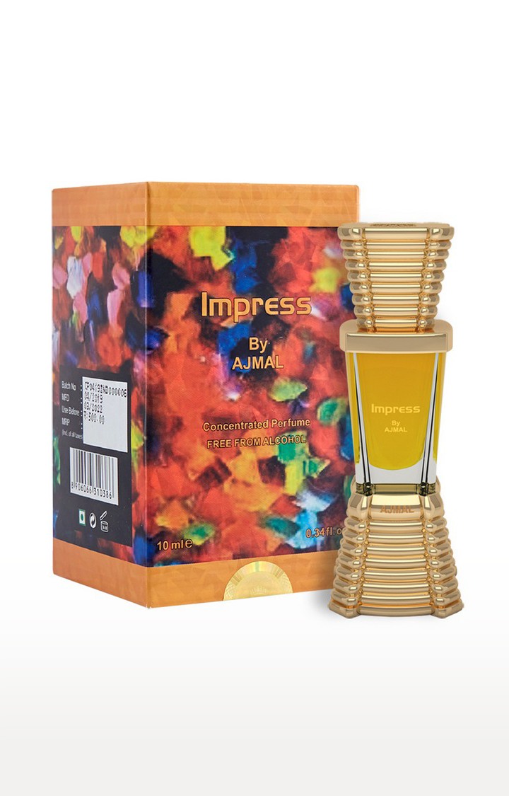 Ajmal Amber Magic EDP Perfume 100ml for Men and Impress Concentrated Perfume Oil Alcohol-free Attar 10ml for Men