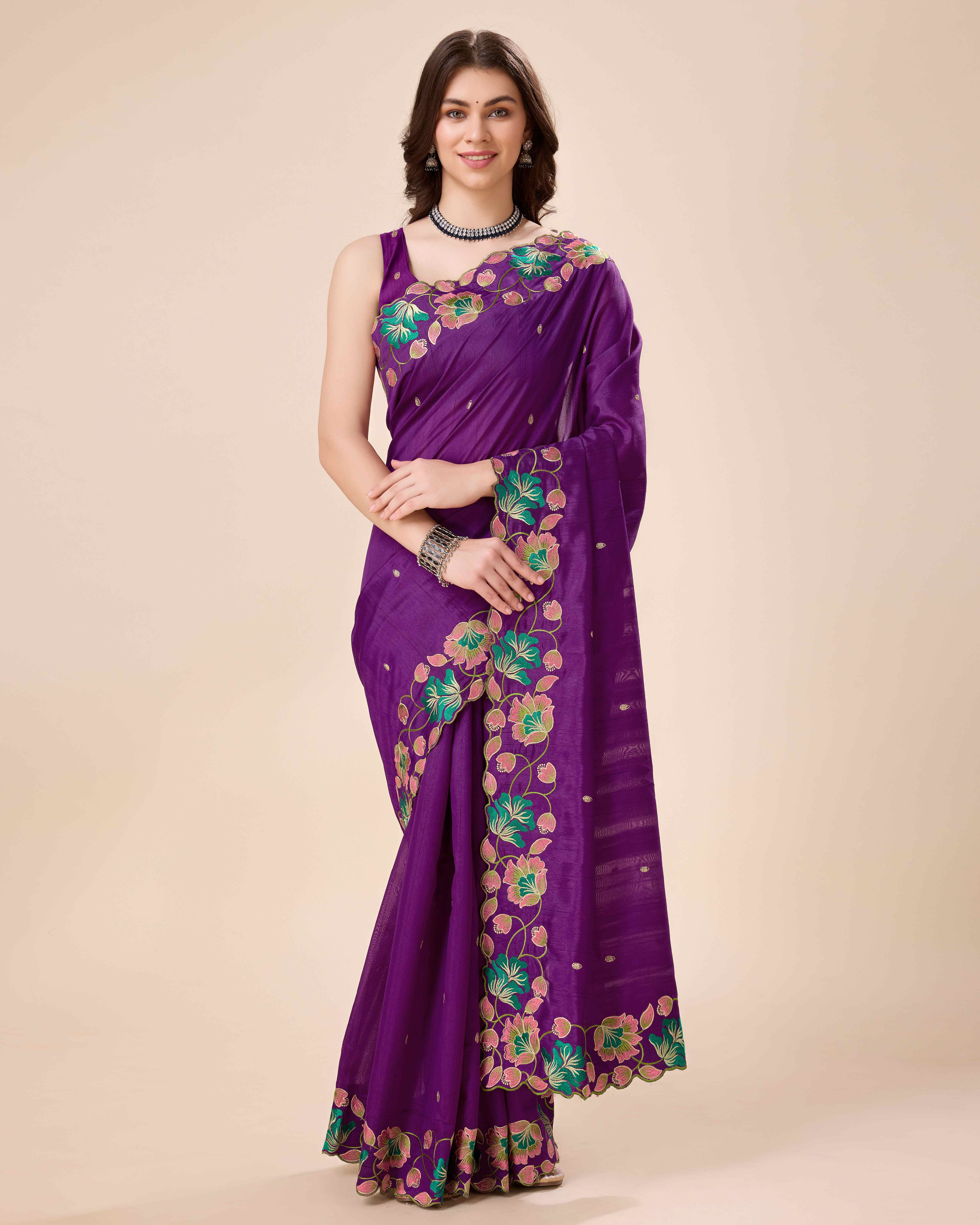 Tasarika Women Silk Wine Color Saree Amrita_Wine