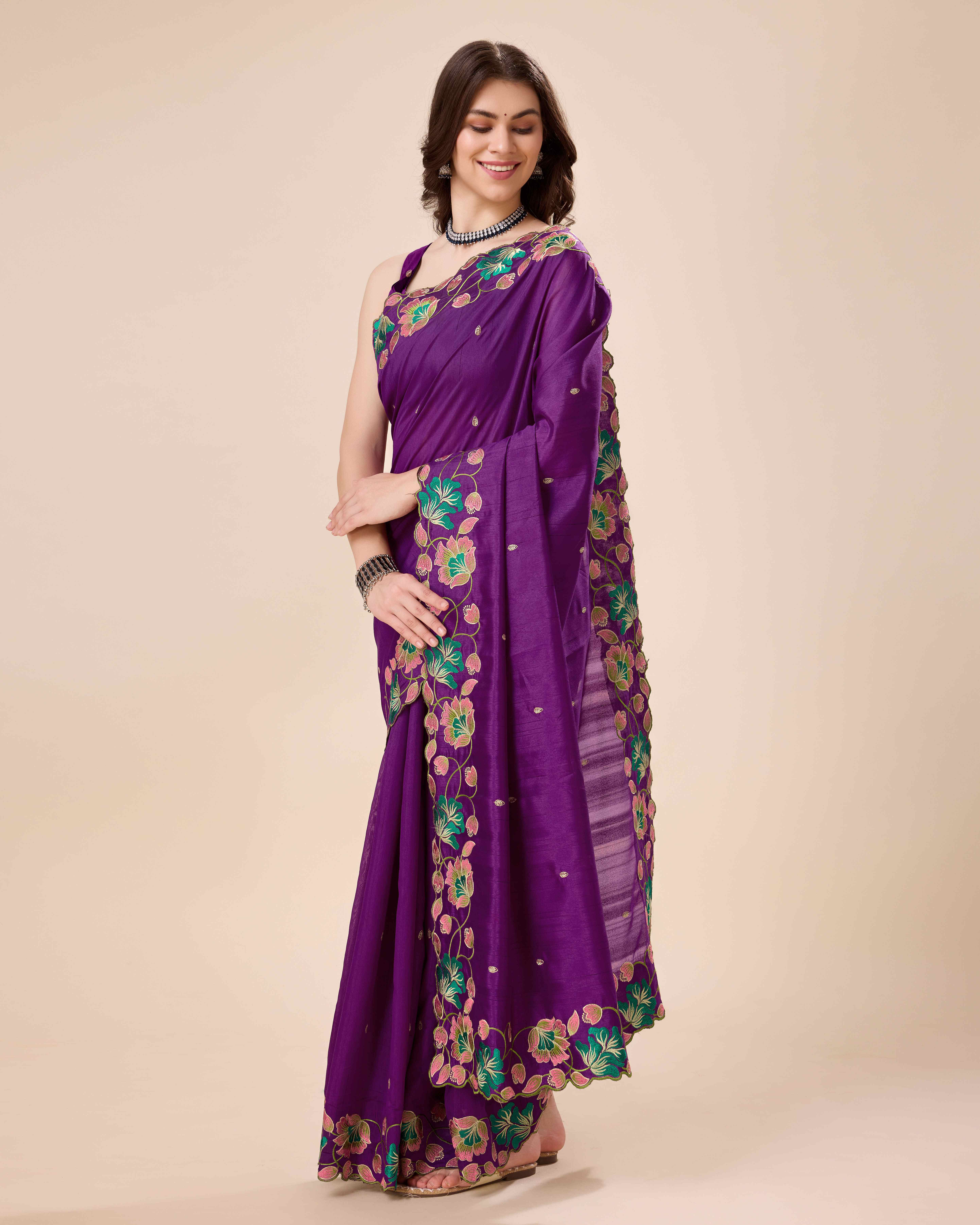 Tasarika Women Silk Wine Color Saree Amrita_Wine