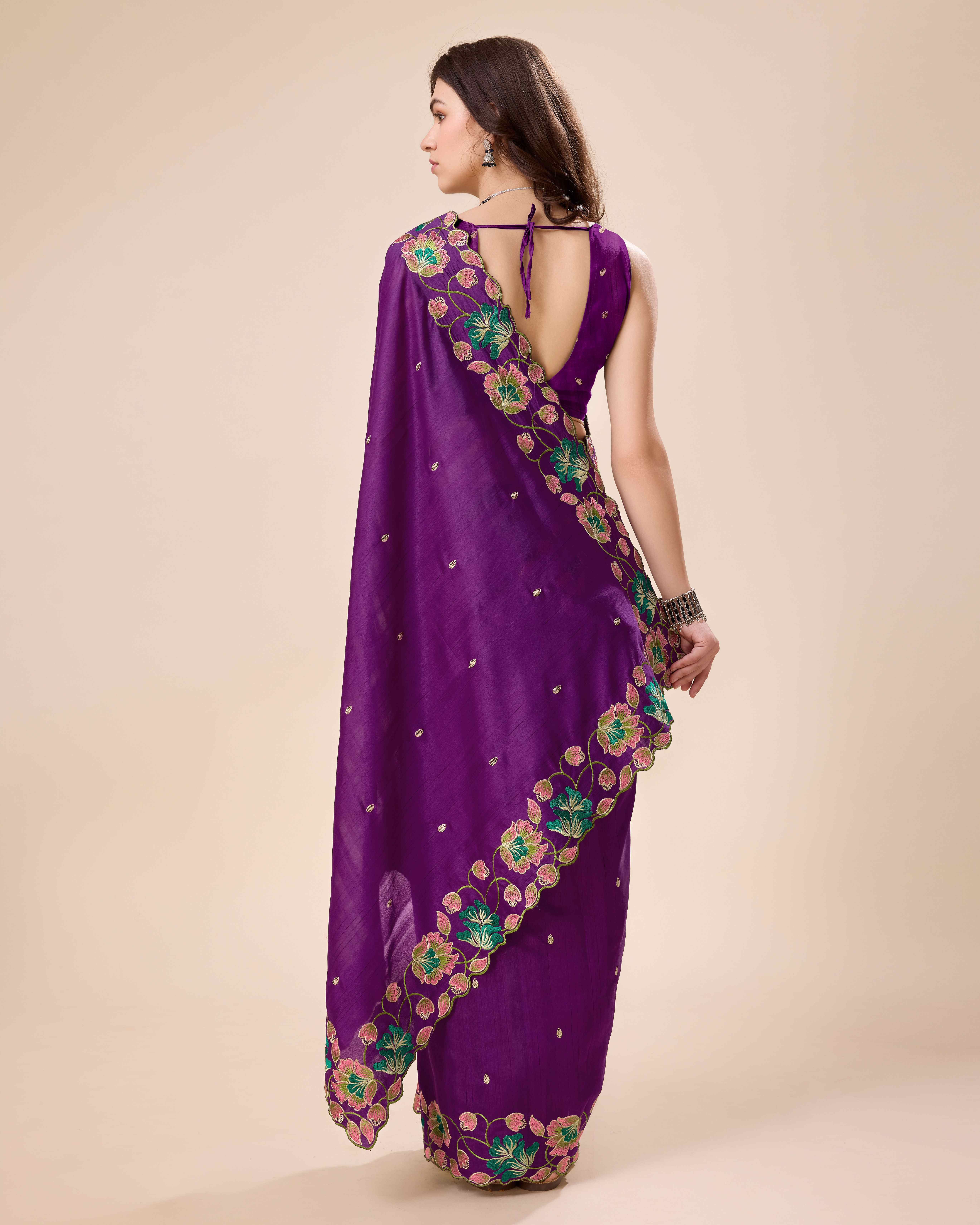 Tasarika Women Silk Wine Color Saree Amrita_Wine