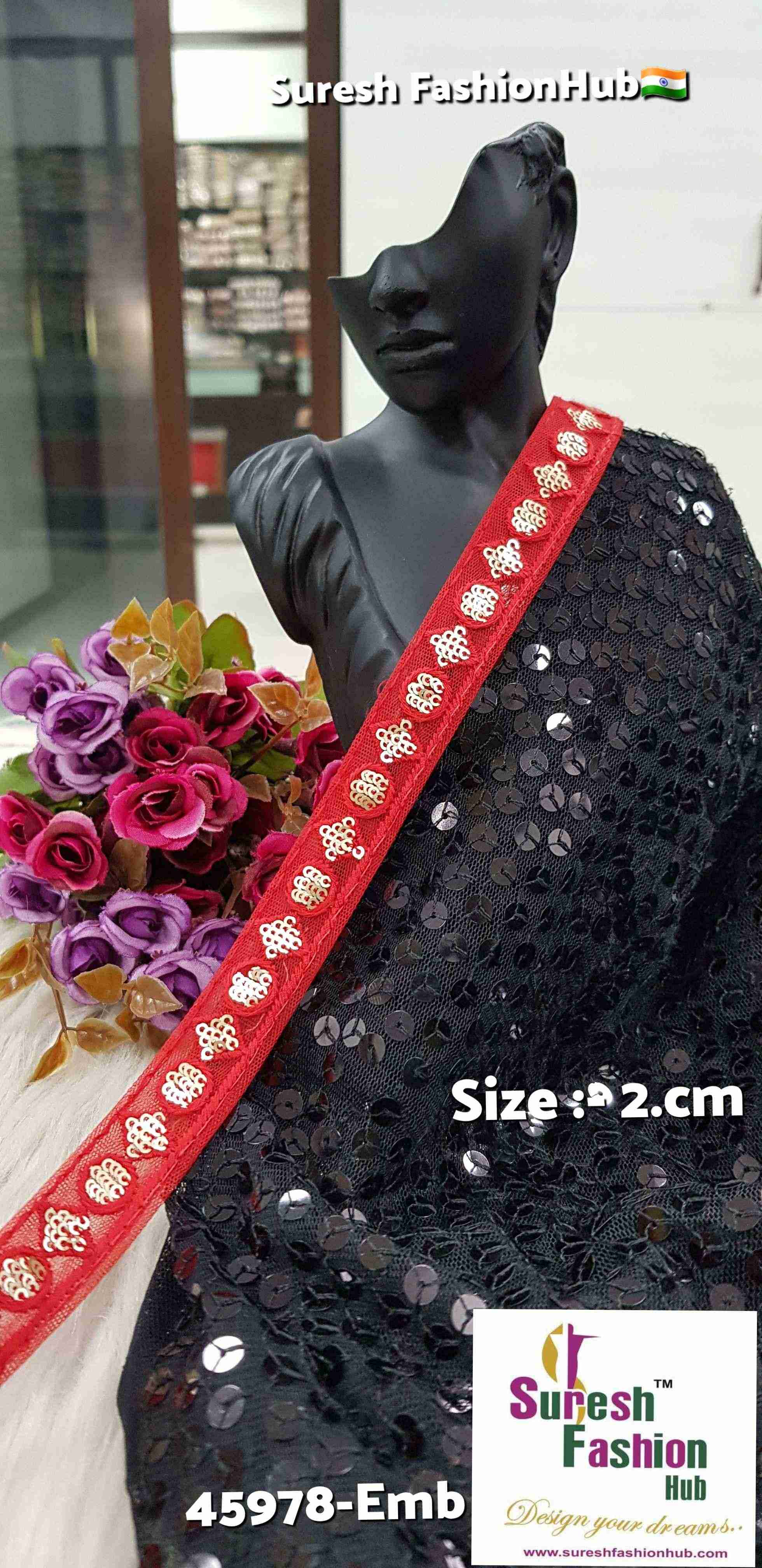 Geometric Pearl Red Lace