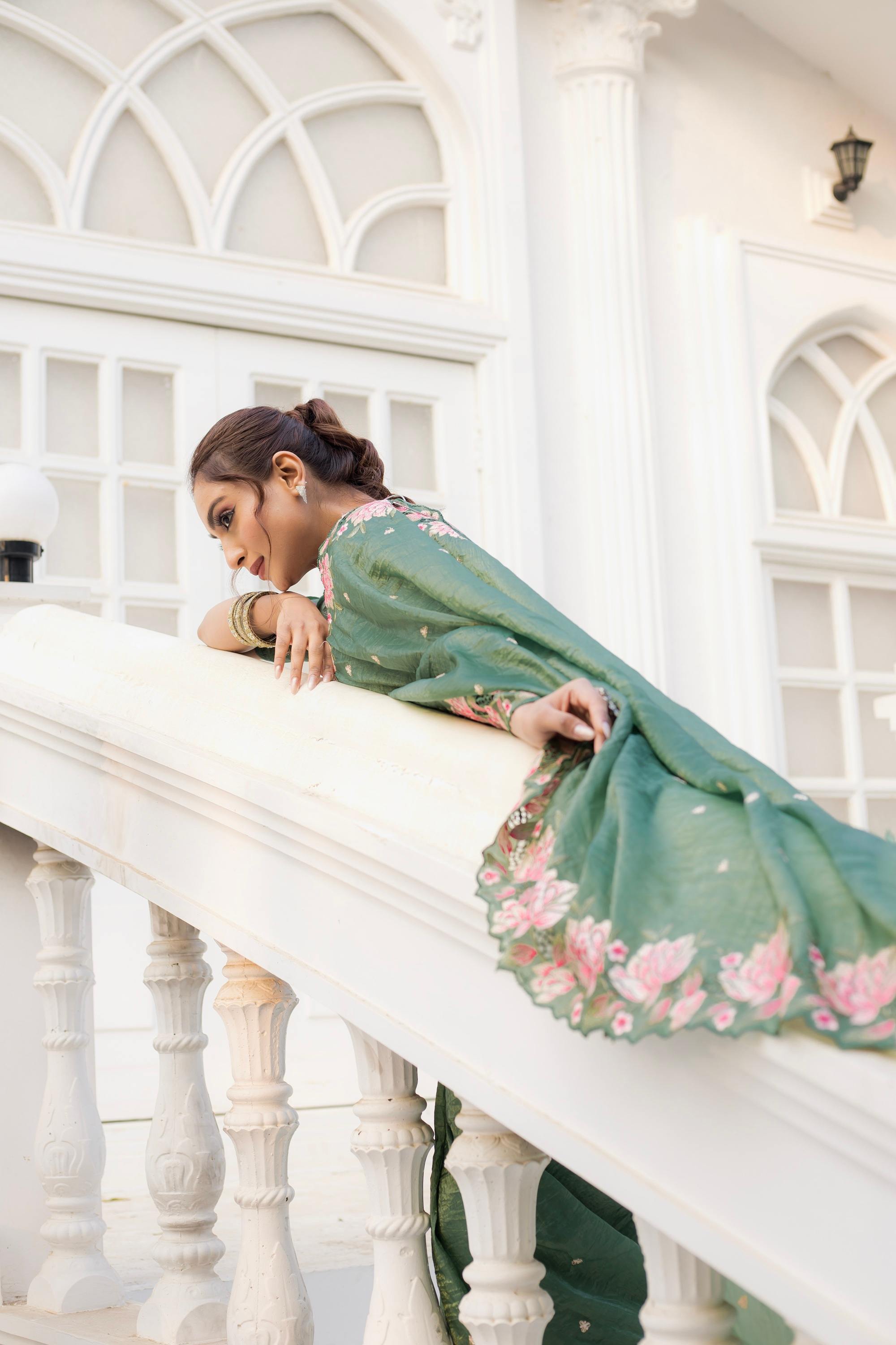 Tasarika Women Green Organza Saree