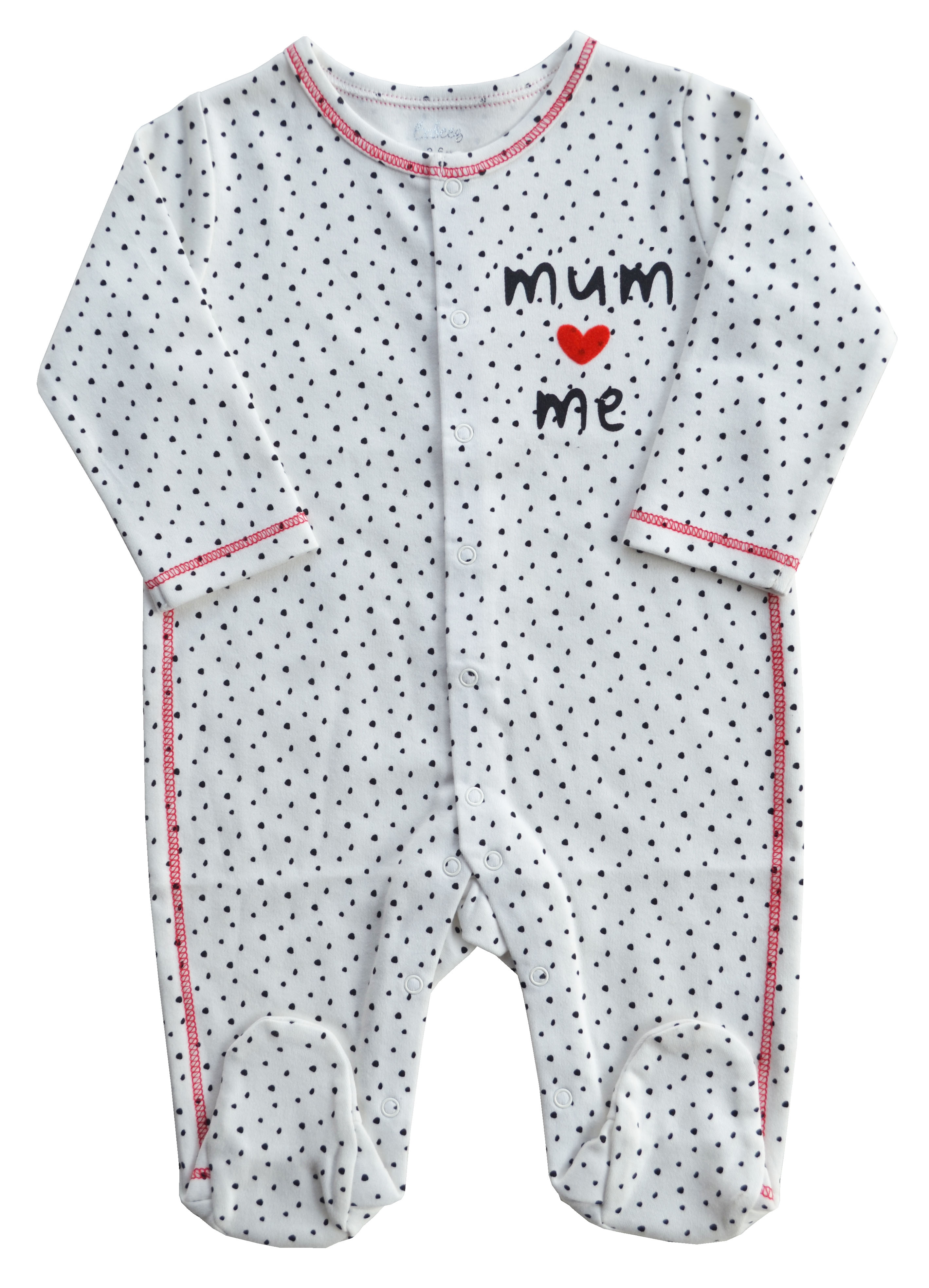 Offwhite AOP Baby Full Romper/Sleeper with feet