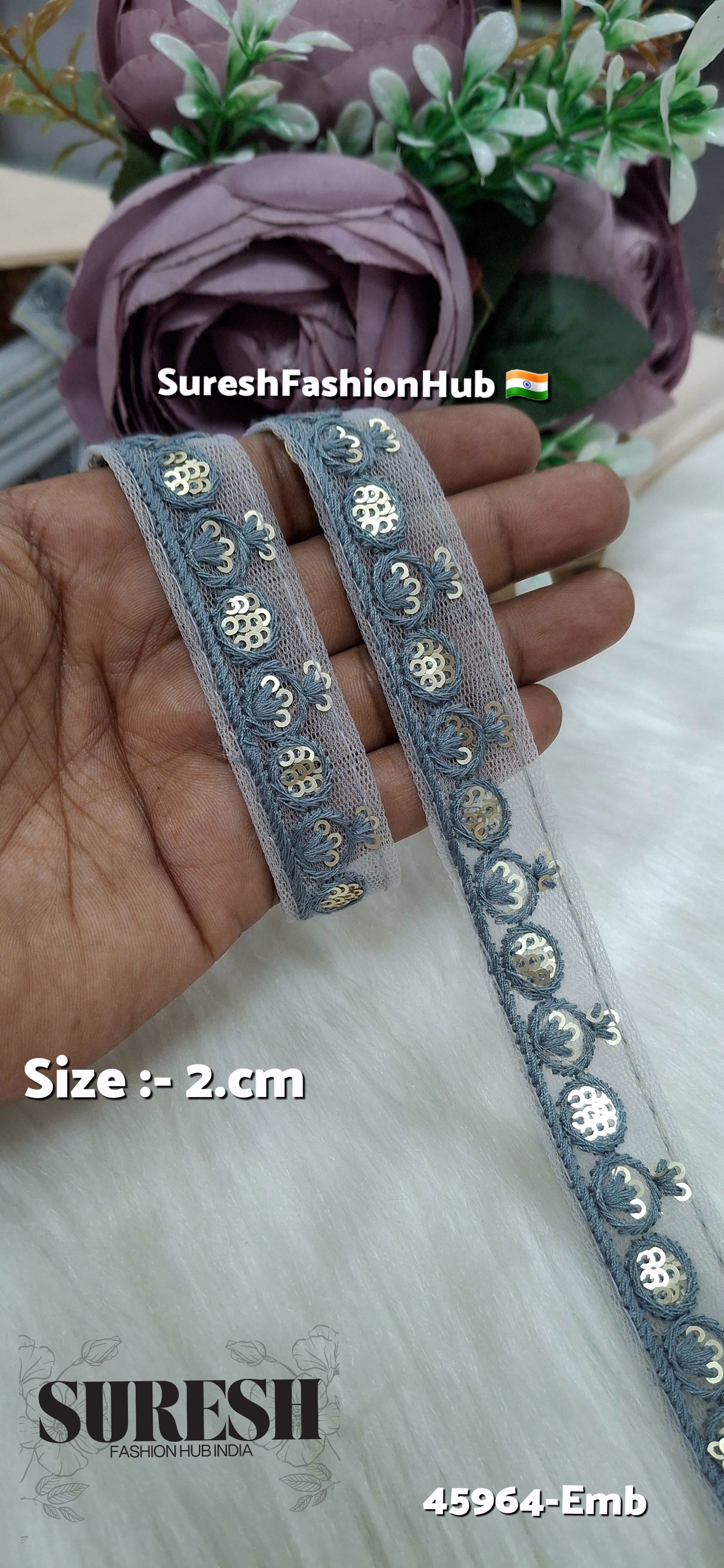 Tone-on-Tone Net Embroidery Lace