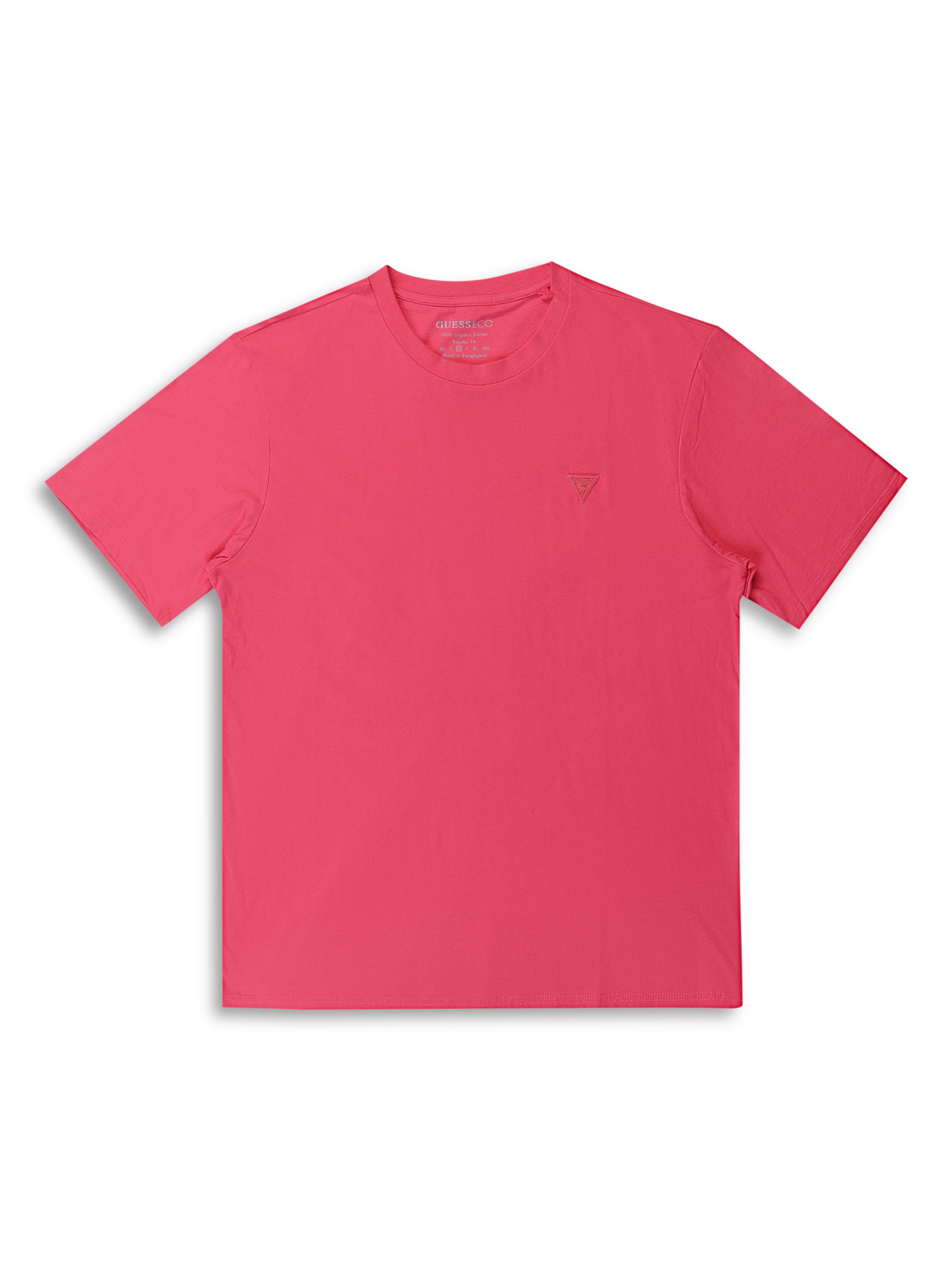 Guess Pink Cotton solid Men T-Shirts