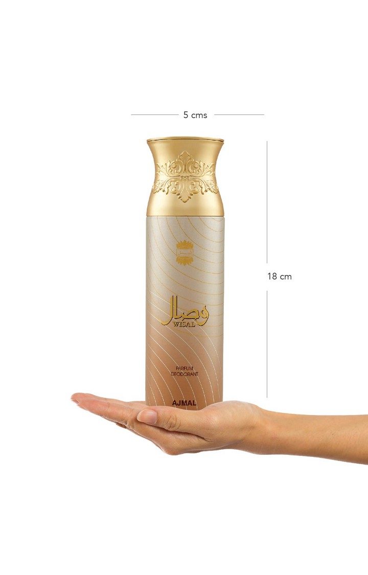 Ajmal Aurum Concentrated Perfume Oil Fruity Floral Alcohol- Attar 10Ml For Women And Wisal Deodorant Floral Musky Fragrance 200Ml For Women