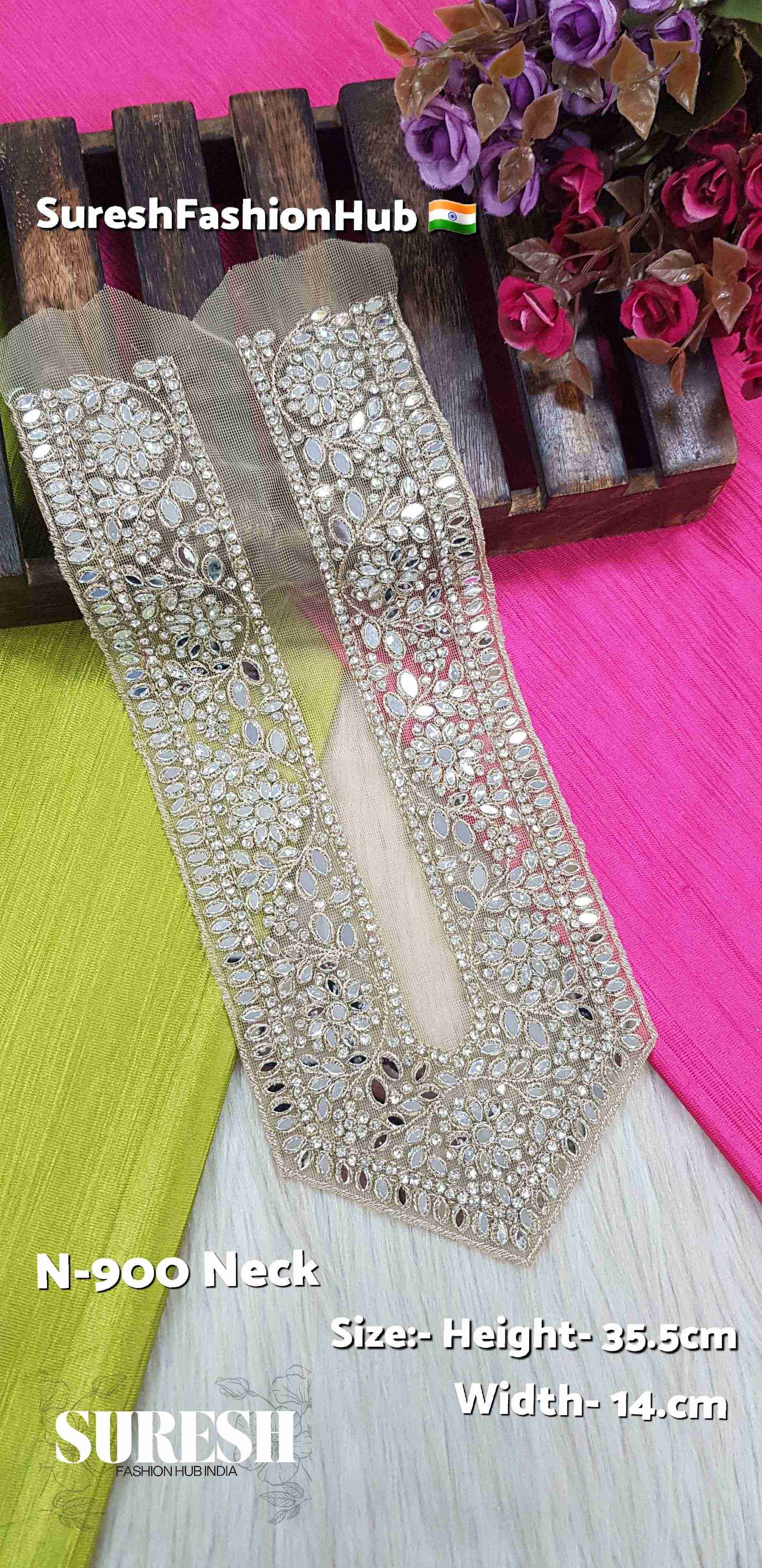 Pearl Bloom Floral Mirror Neck Design – Pearl | N-900