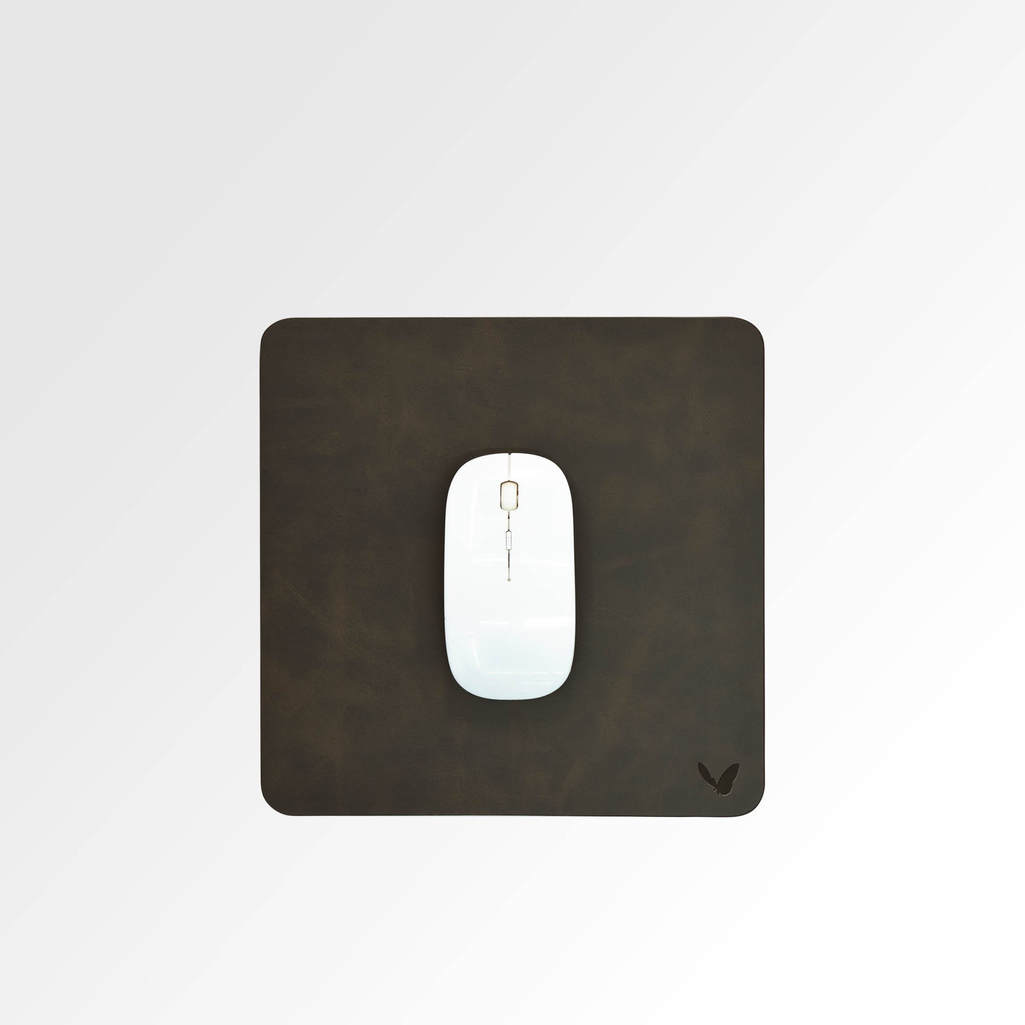 Square Mouse Pad in Faux Leather | Creasing Free | High Precision | Reversible | Flexible | 9×9 Inches | Uniflex | Brown