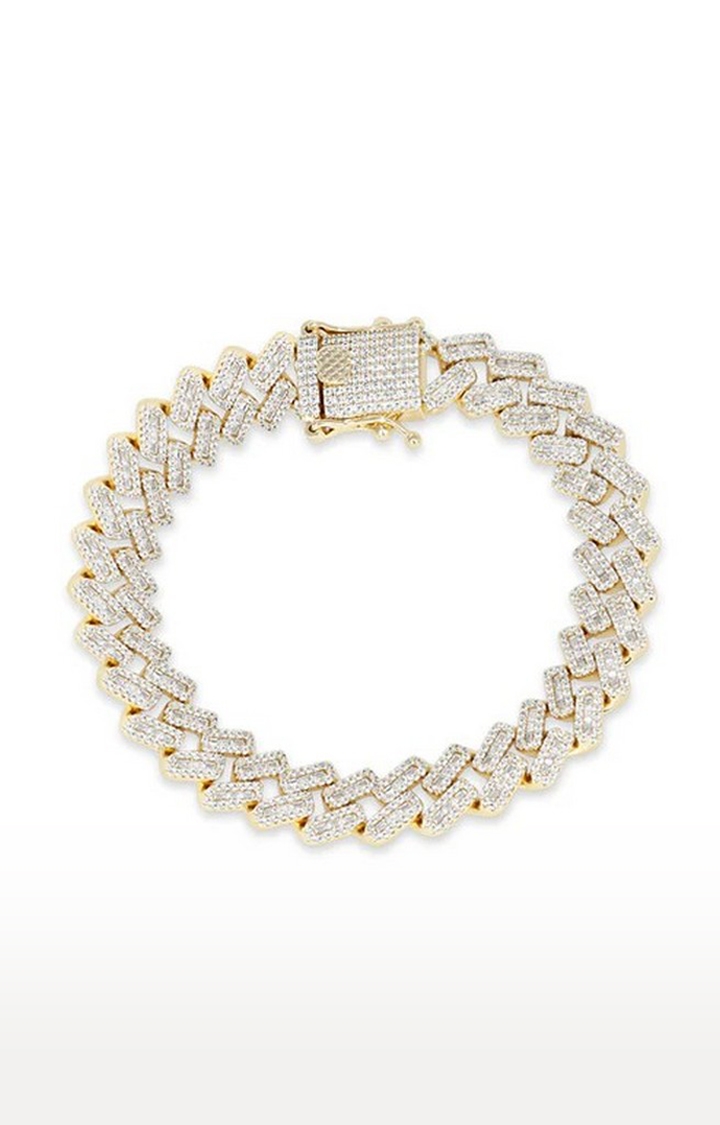 WRAPGAME | Unisex Gold Cuban Rectangle Link Bracelet