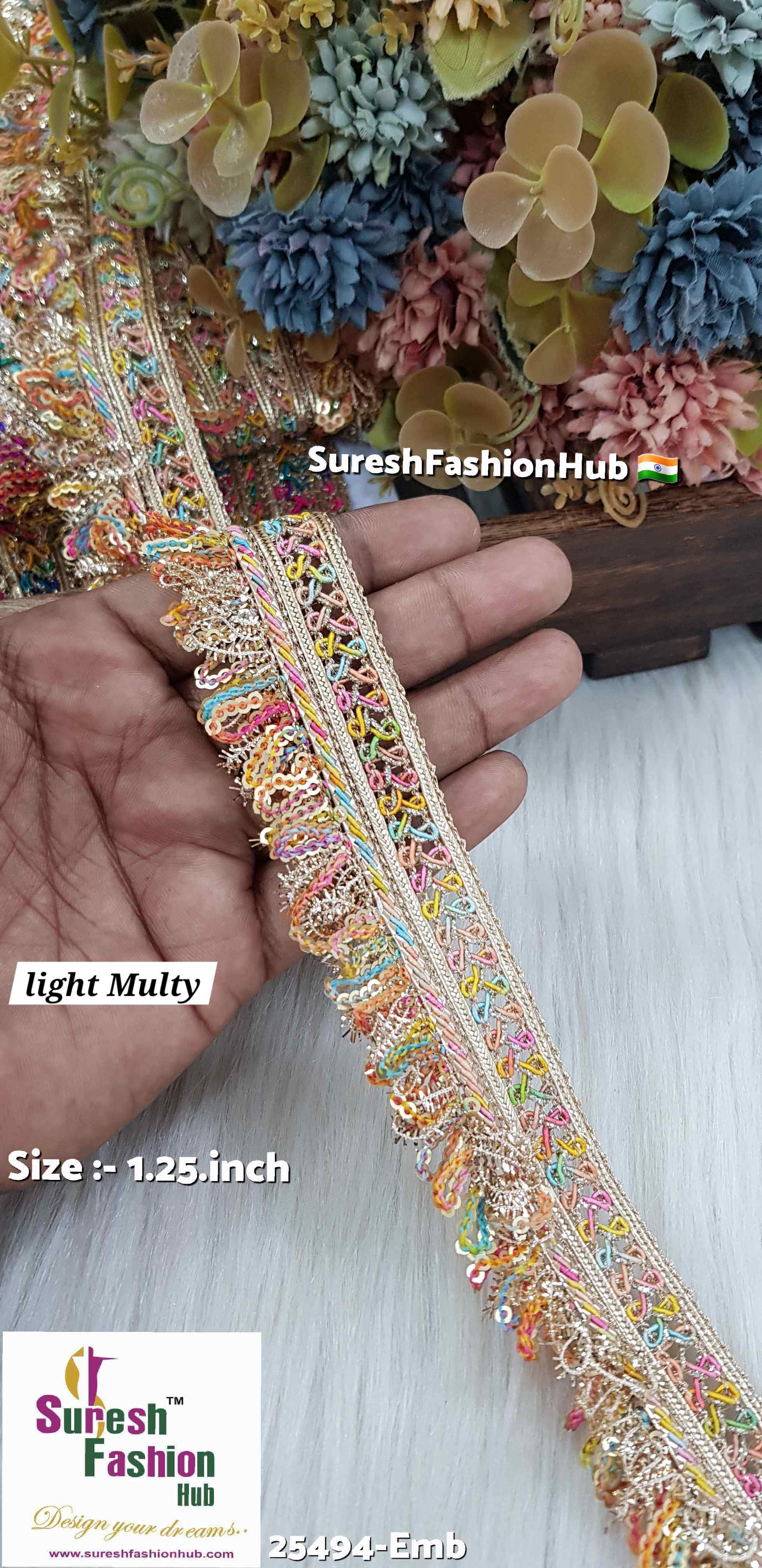 "Intricate Decorative Jhalar Lace with Cutwork Design for Festive Attire"
