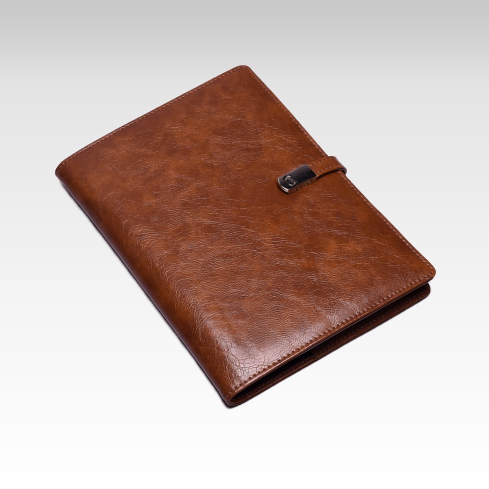 A5 Personal Organizer | Fits Any A5 Size Spiral Notebook | Magnetic Strap Closure | Two Small and One Large Inside Pocket | Mochino Series | Tan