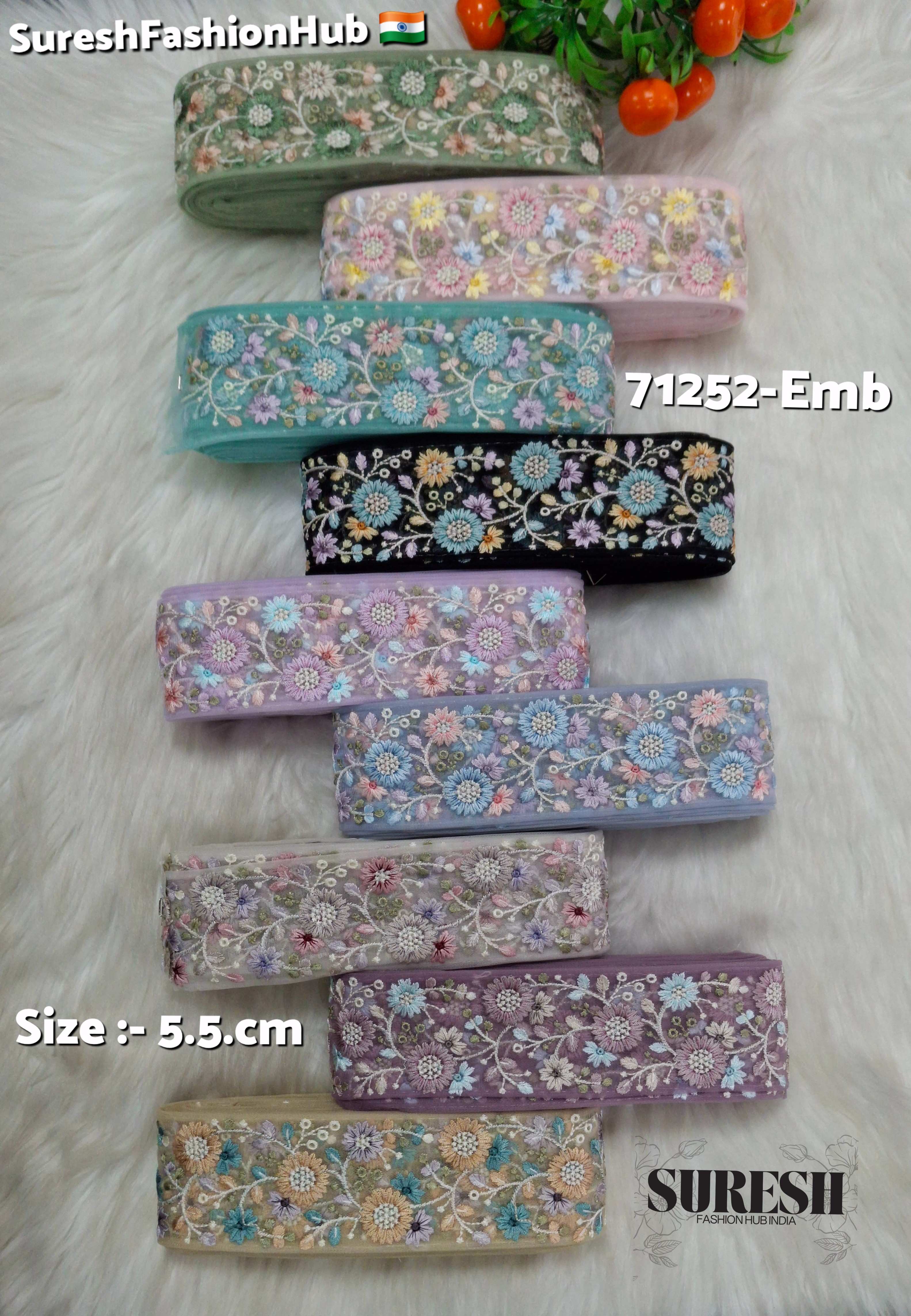 Lilac Floral Embroidery Lace – 71252-Emb