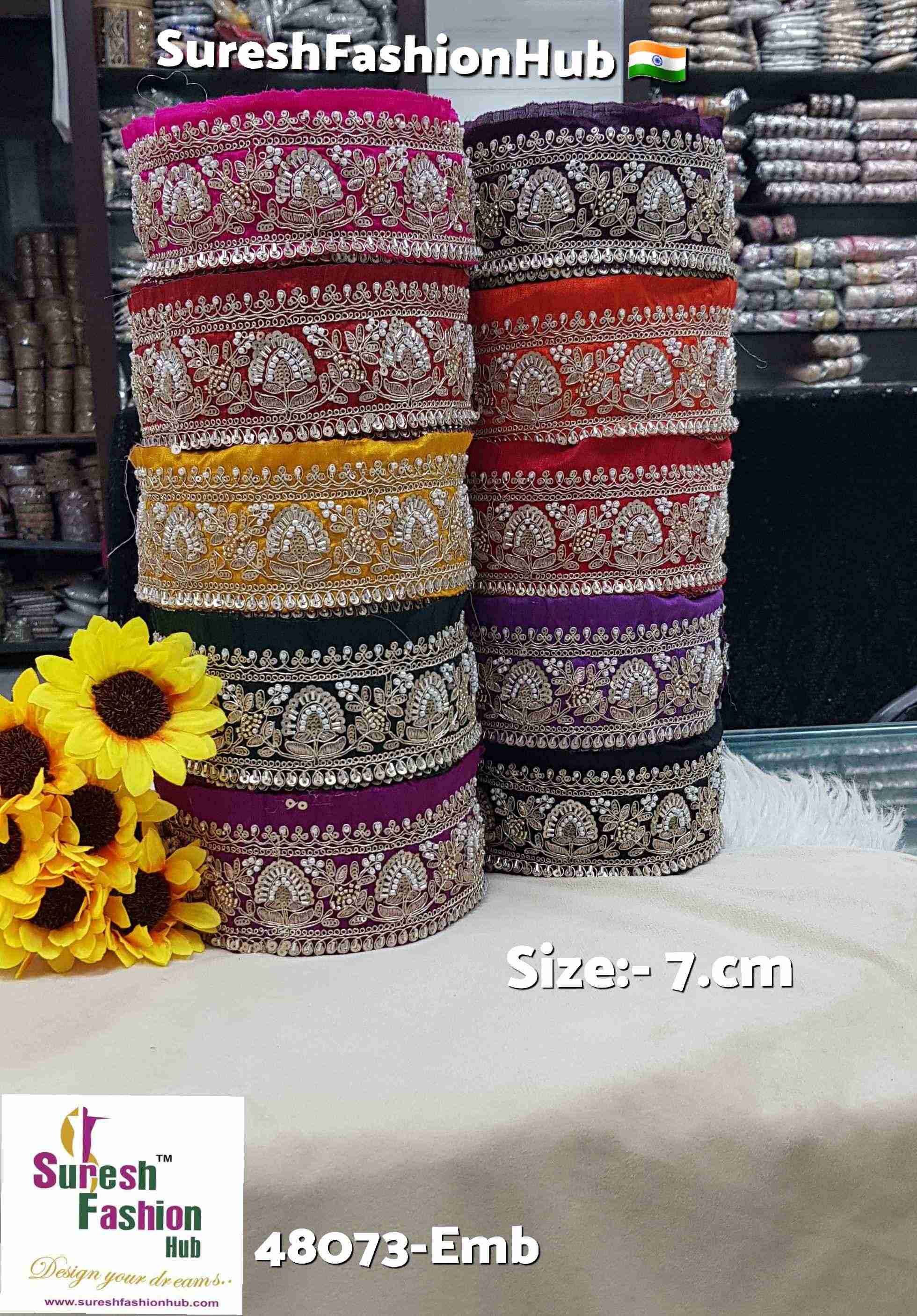 Light Purple Pearl Gold Embroidery Floral Border Lace