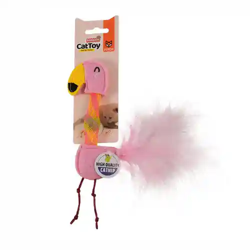 Barkbutler Fofos Flamingo Flick Tube Catnip Toy for Cats