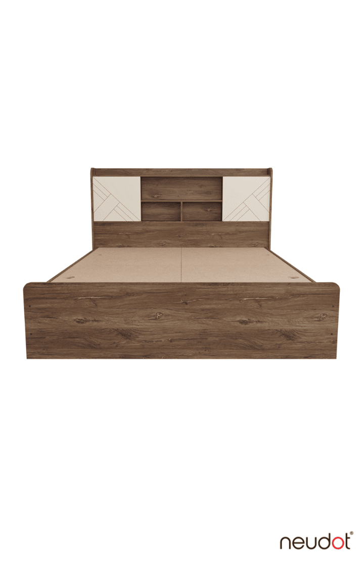 Paris Bed With Box Storage - Queen, Western Oak Finish
