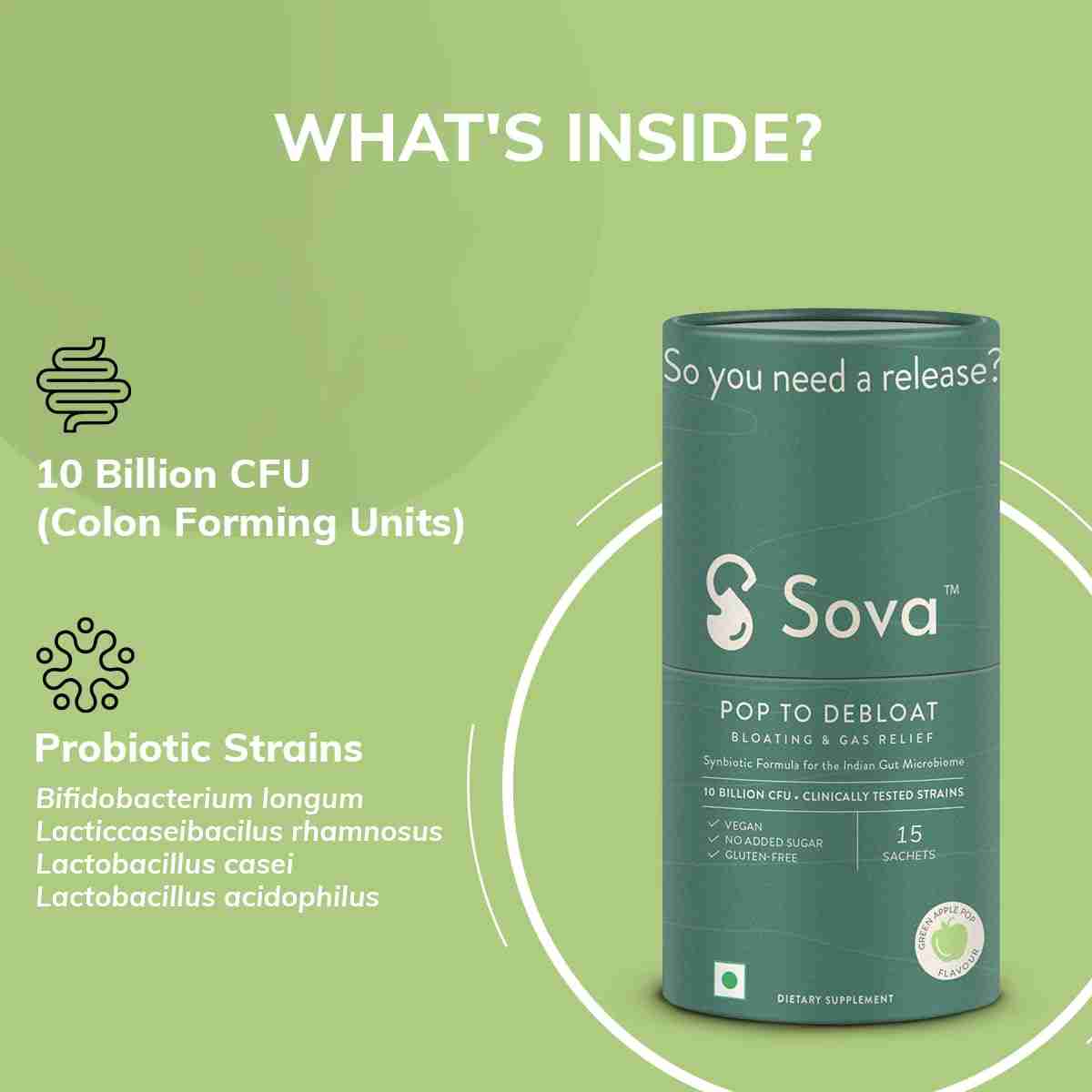 Sova Health | Bloating & Gas Relief | 15 Sachets
