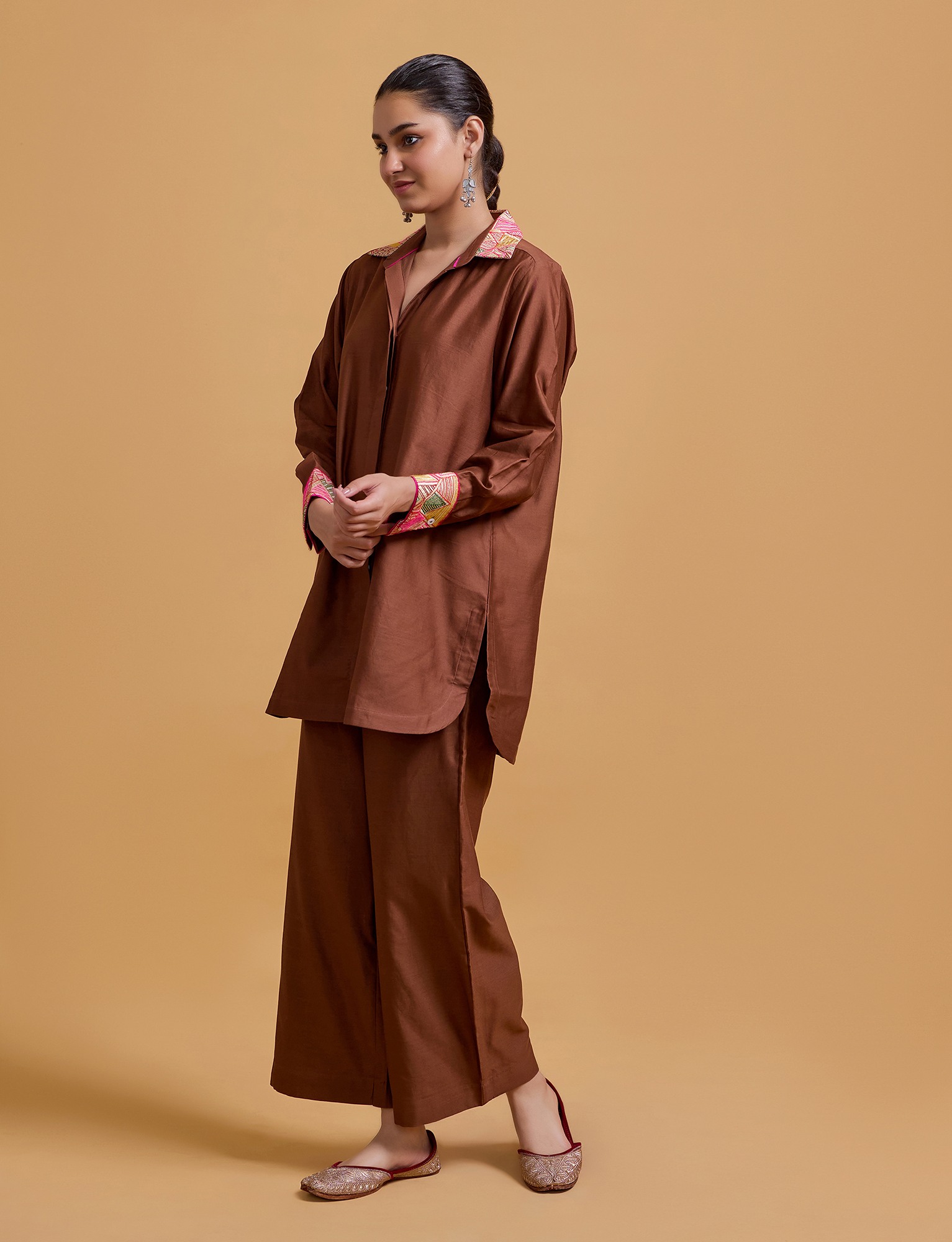 Mithai Brown Shirt Set