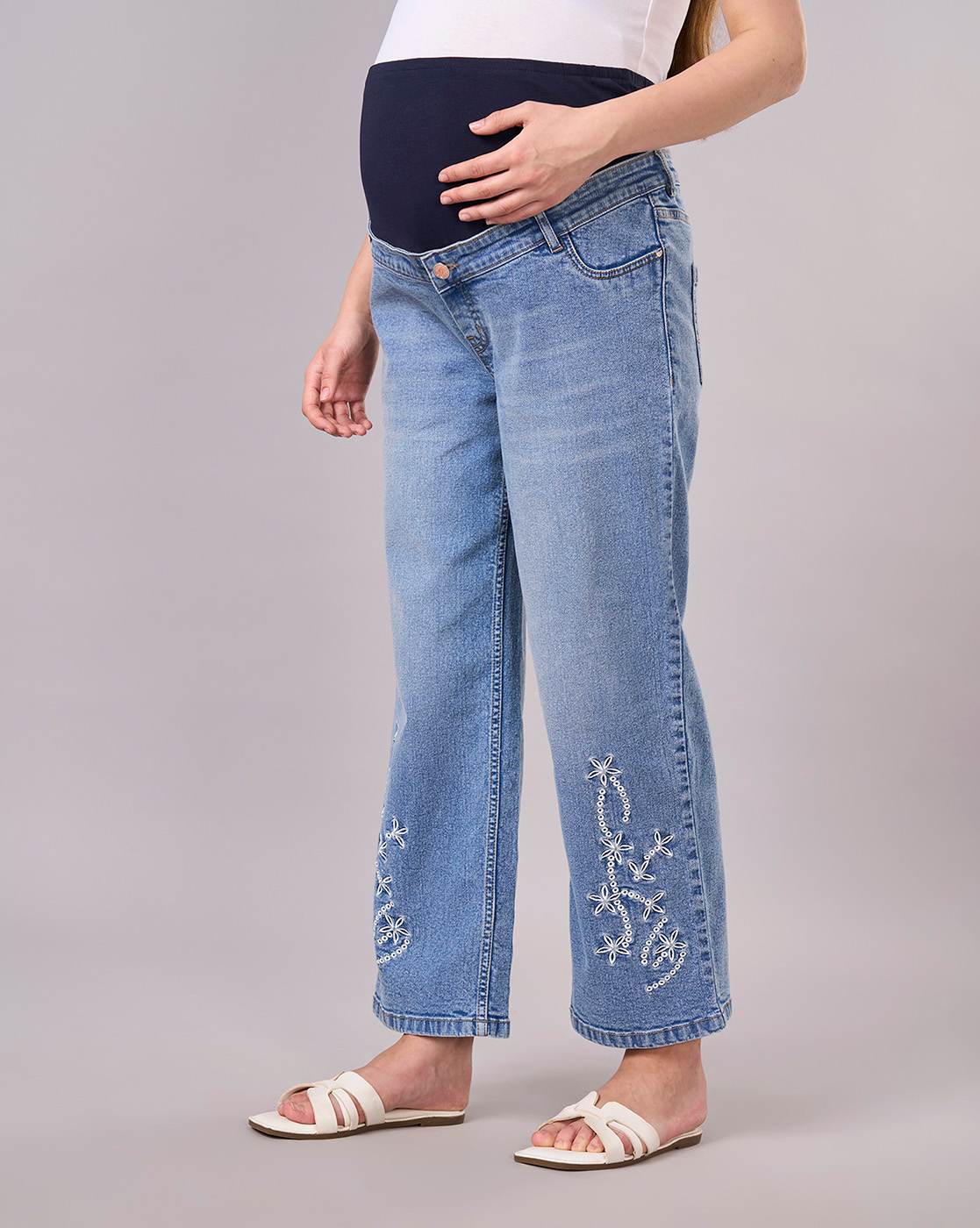 Maternity Clothing  Denim Solid Blue