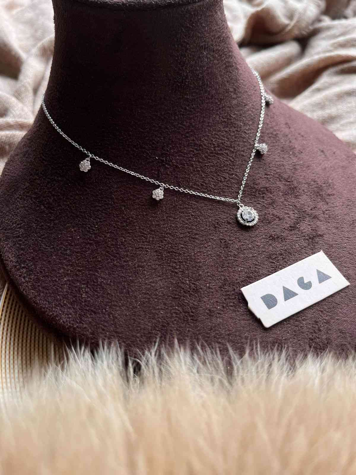 S circular charm necklace