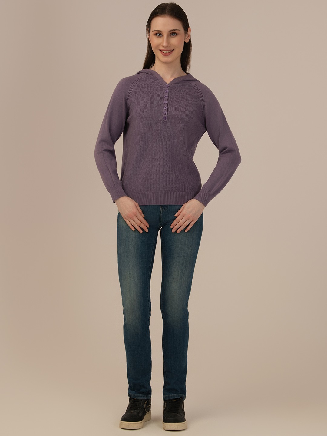 Albion Winter Purple  Woolen Top for Women – Warm & Trendy