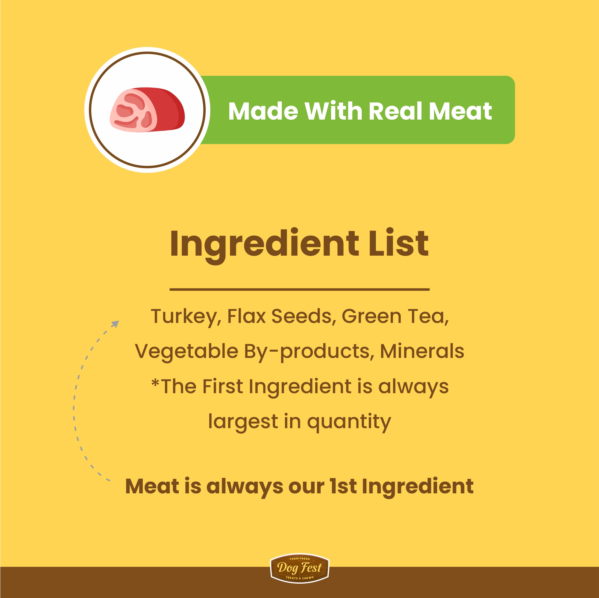 Dogfest Turkey & Flax Seeds Training Dog Treats 90g