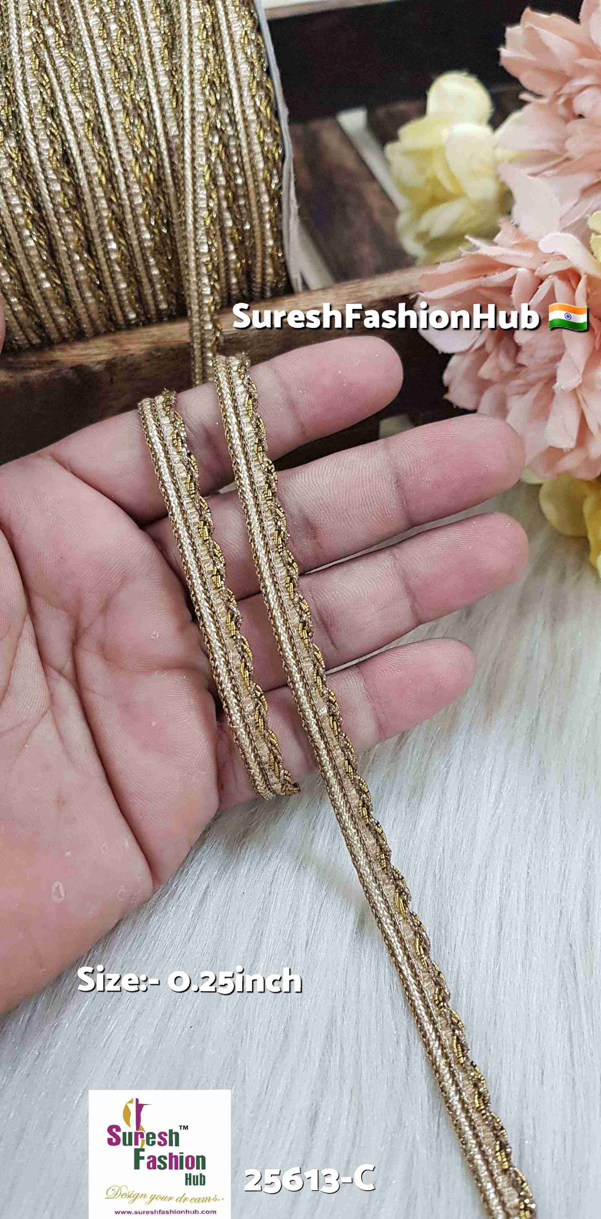 Matte Pearl Dori Jhalar Lace