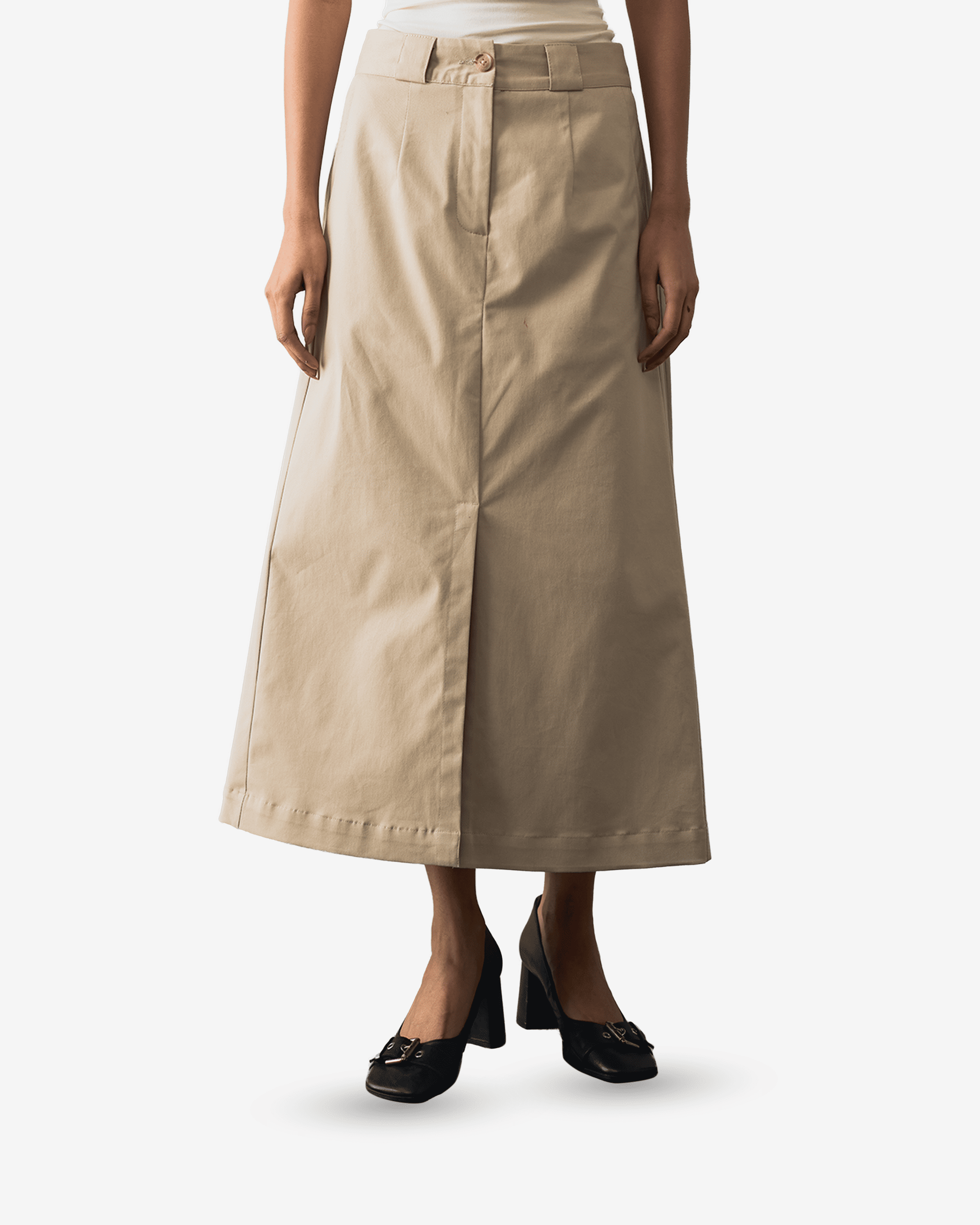 Beige Twill Skirt - Women